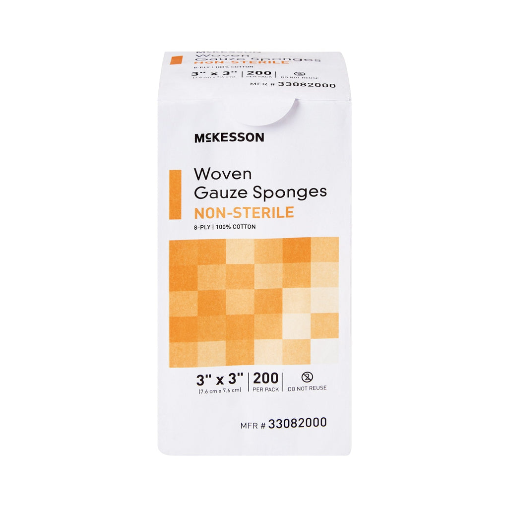 McKesson Gauze Sponge, 3 x 3 Inch, 8-Ply 33082000