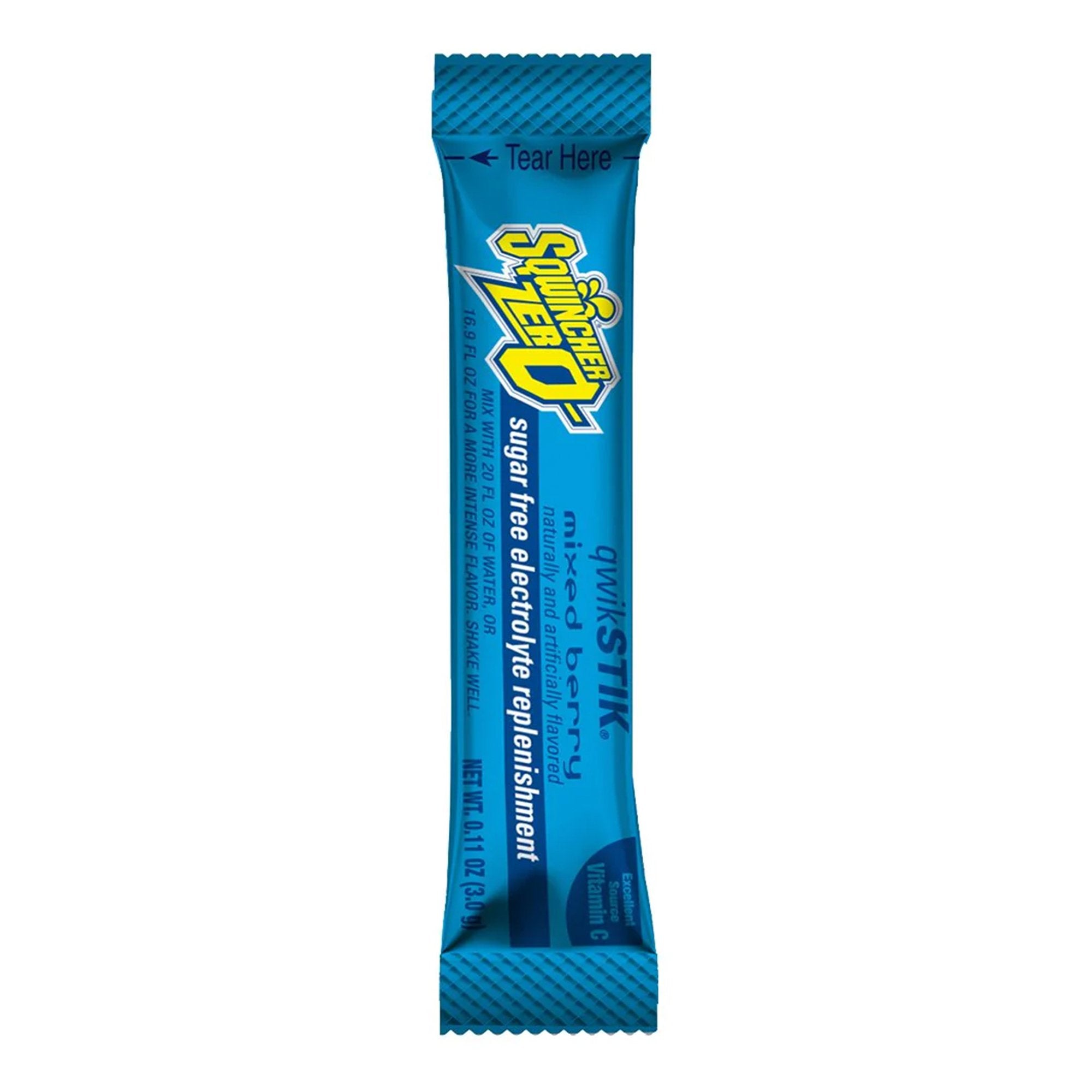 Sqwincher® Quik Stik® Zero Mixed Berry Electrolyte Replenishment Drink Mix 159060101