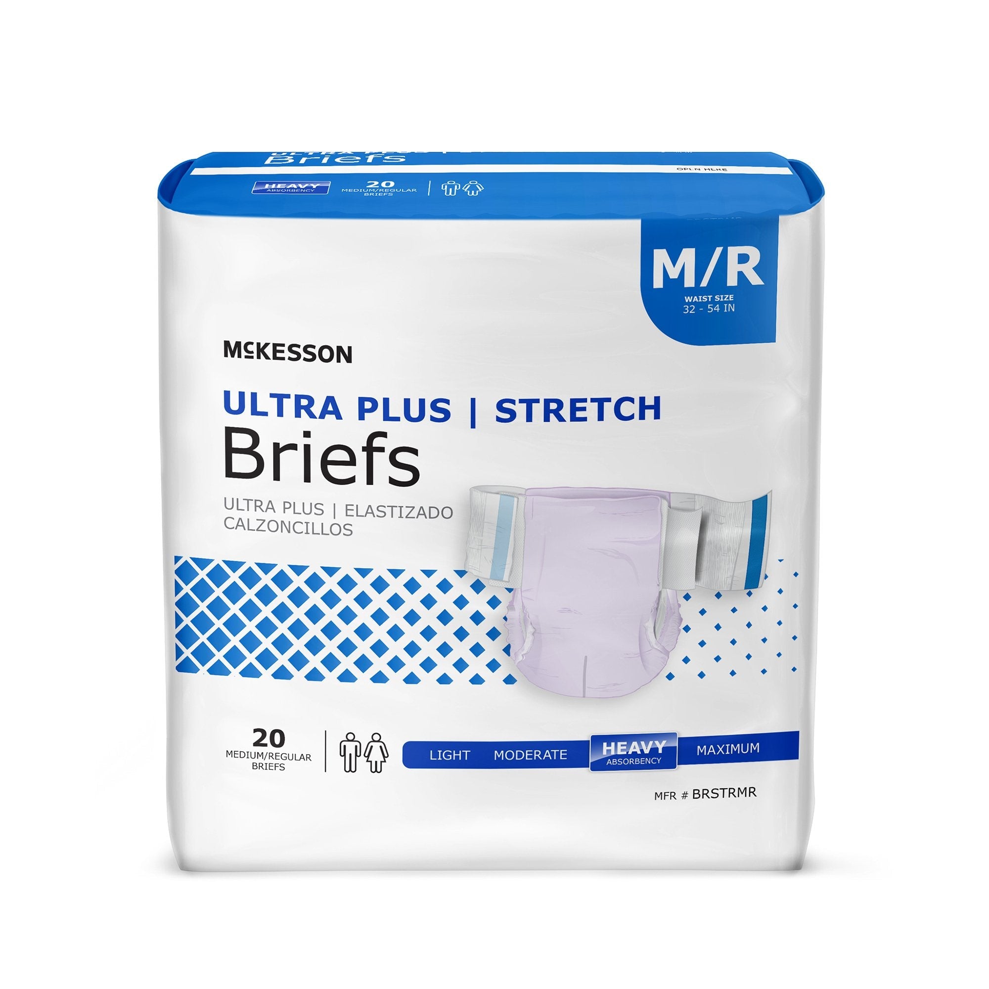 McKesson Ultra Plus Stretch Heavy Absorbency Incontinence Brief, Medium/Regular BRSTRMR