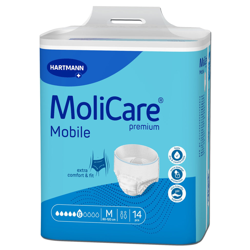 Absorbent Underwear MoliCare® premium Mobile 6D Pull On with Tear Away Seams Adult Medium Unisex Disposable Moderate Absorbency 166014