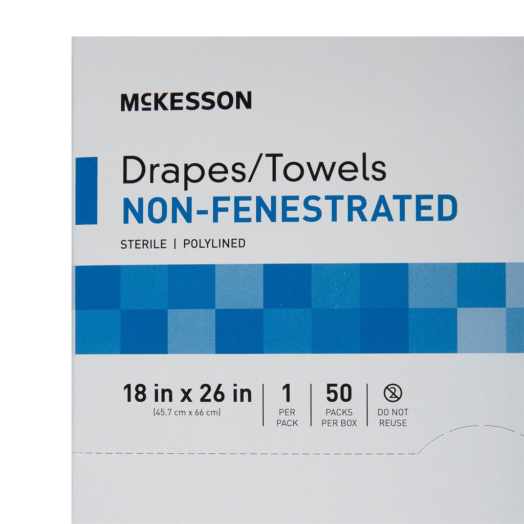 McKesson Sterile Poly Lined Towel Drape, 18 x 26 Inch 25-515