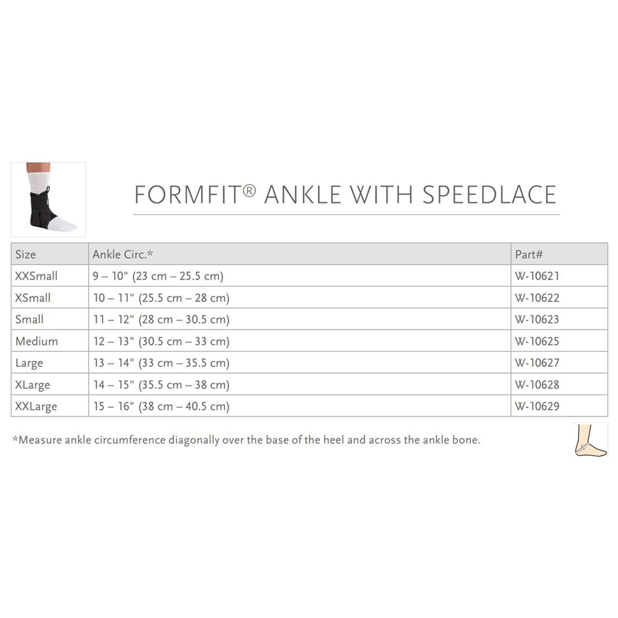 Ossur® Formfit® Low Profile Ankle Brace with Speed Lace, Medium W-10625