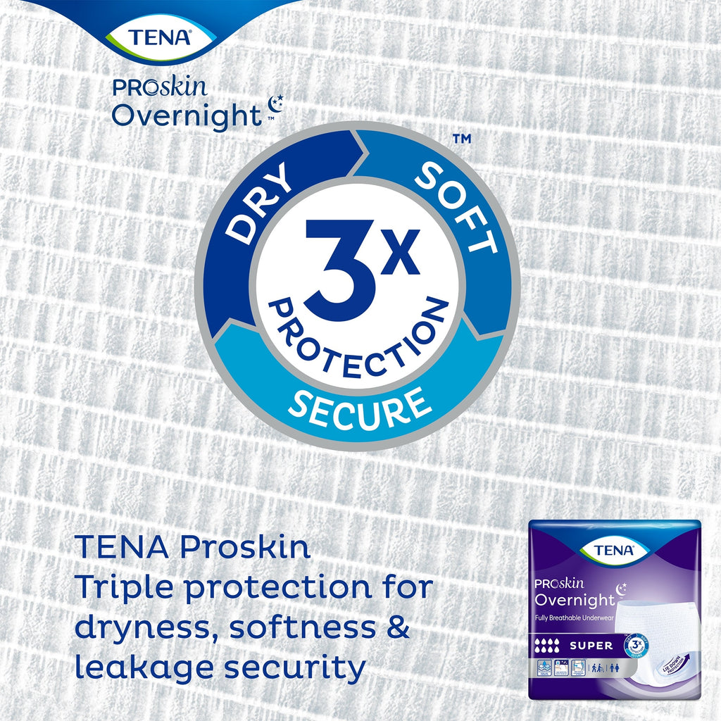 Tena® ProSkin Overnight™ Super Fully Breathable Underwear, Extra Large 72427
