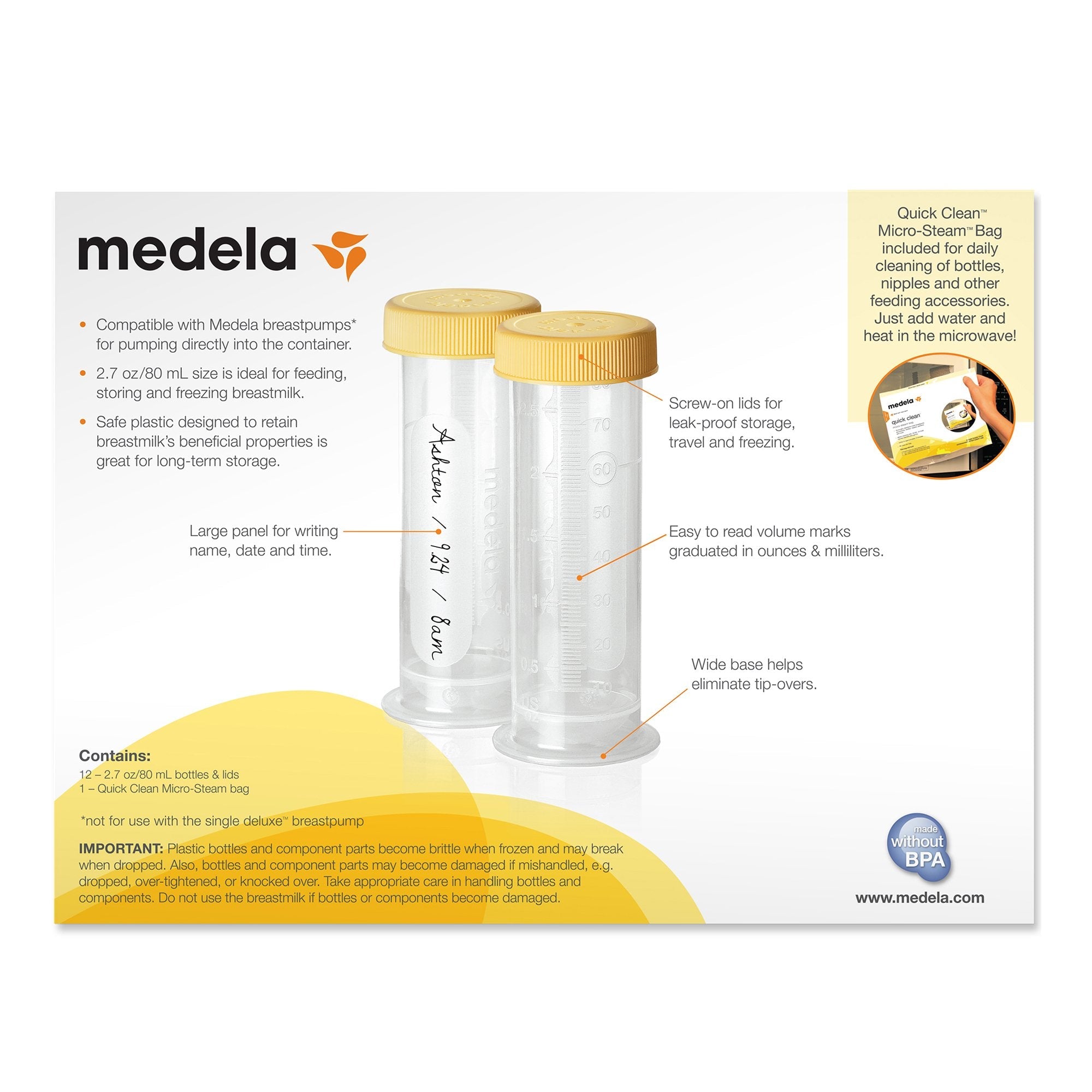 Medela Breast Milk Storage Bottle, 2.7-ounce capacity 87061