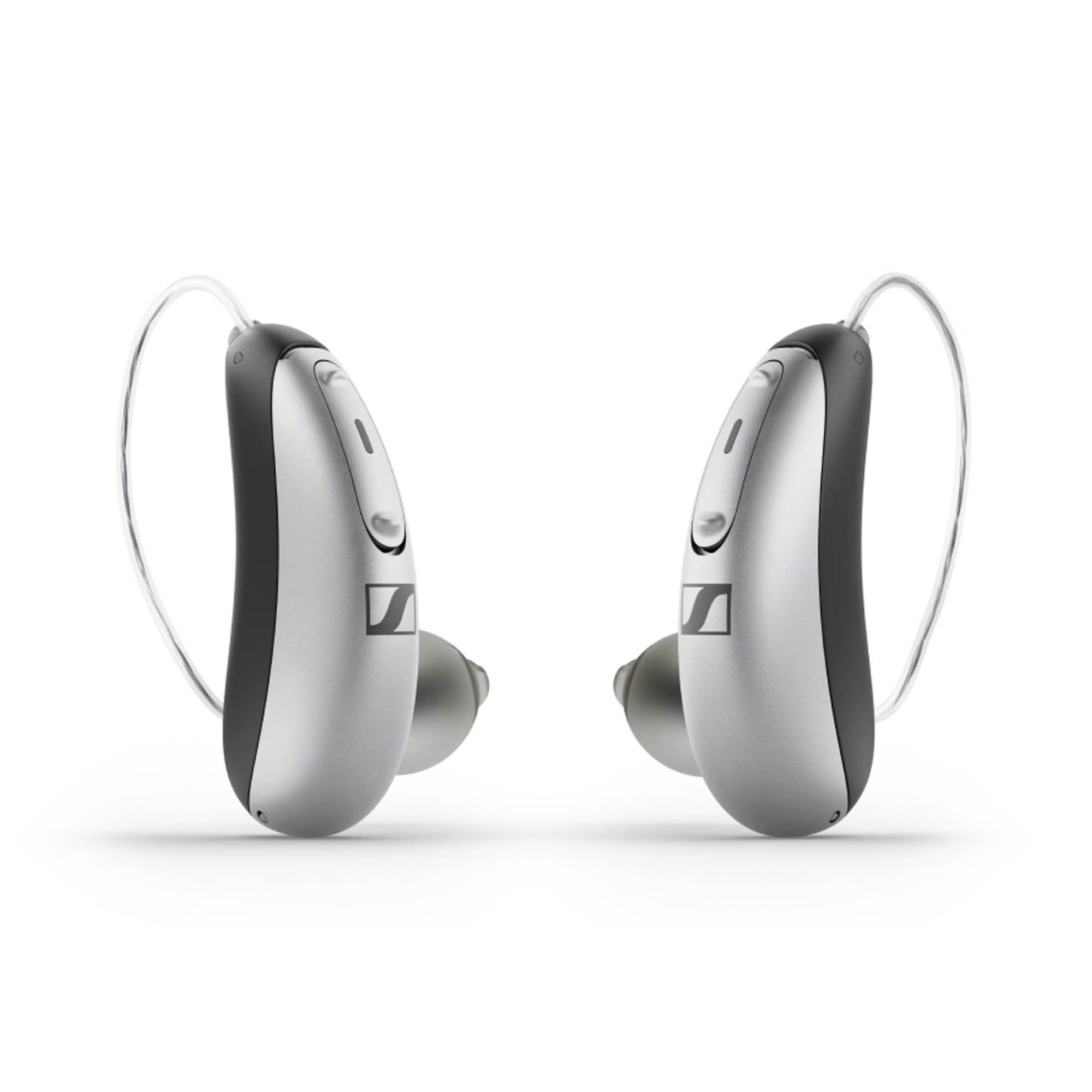 Sennheiser All-Day Clear OTC Hearing Aid, Silver/Black 051-5046-AB