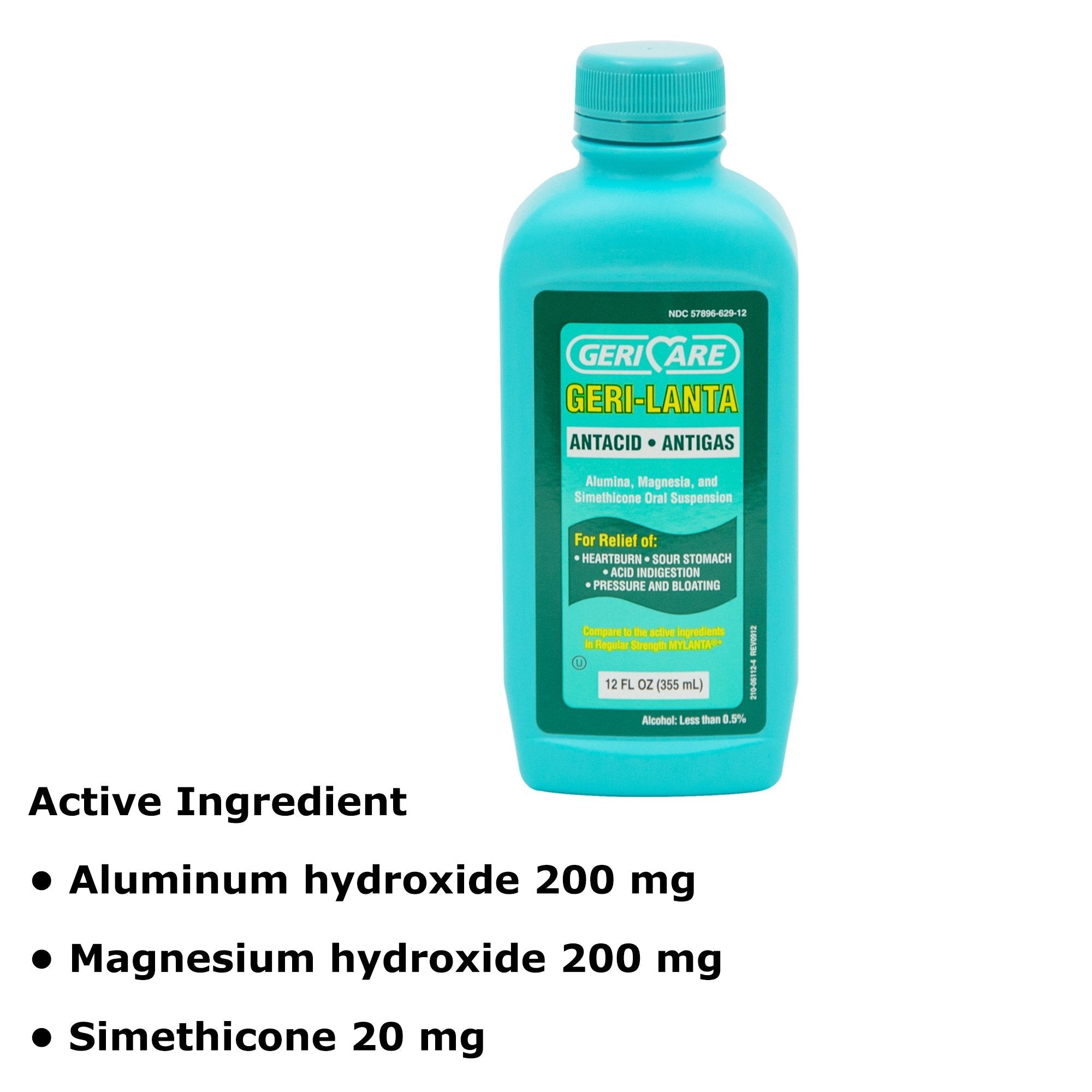 Geri-Care® Geri-Lanta Antacid Liquid Relief for Gas and Heartburn QMYL-12-GCP
