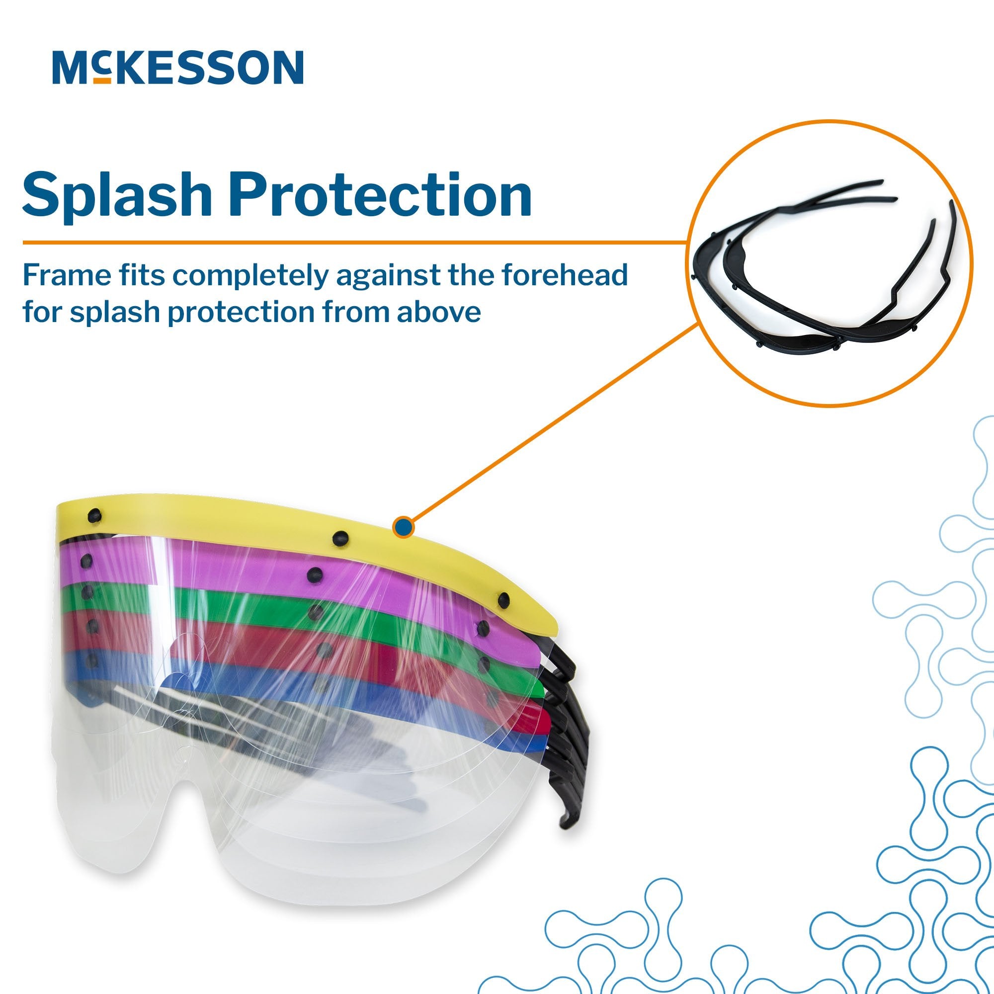 Eye Shield with Dispenser McKesson Pre-Assembled Anti-fog / Anti-glare / Anti-static Coating Clear Tint Black Frame Over Ear One Size Fits Most 242-11000-506