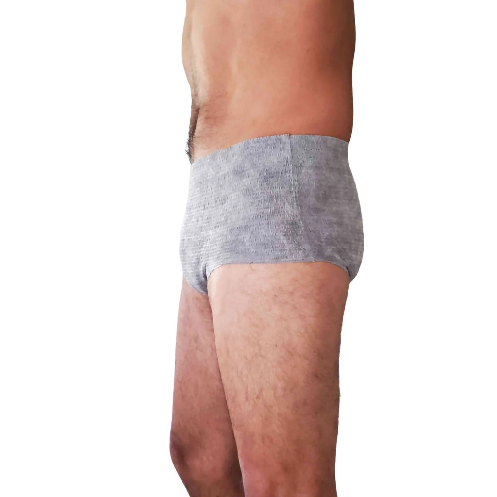 Nexwear Men's Pull-On Absorbent Underwear, Small/Medium, Gray 195