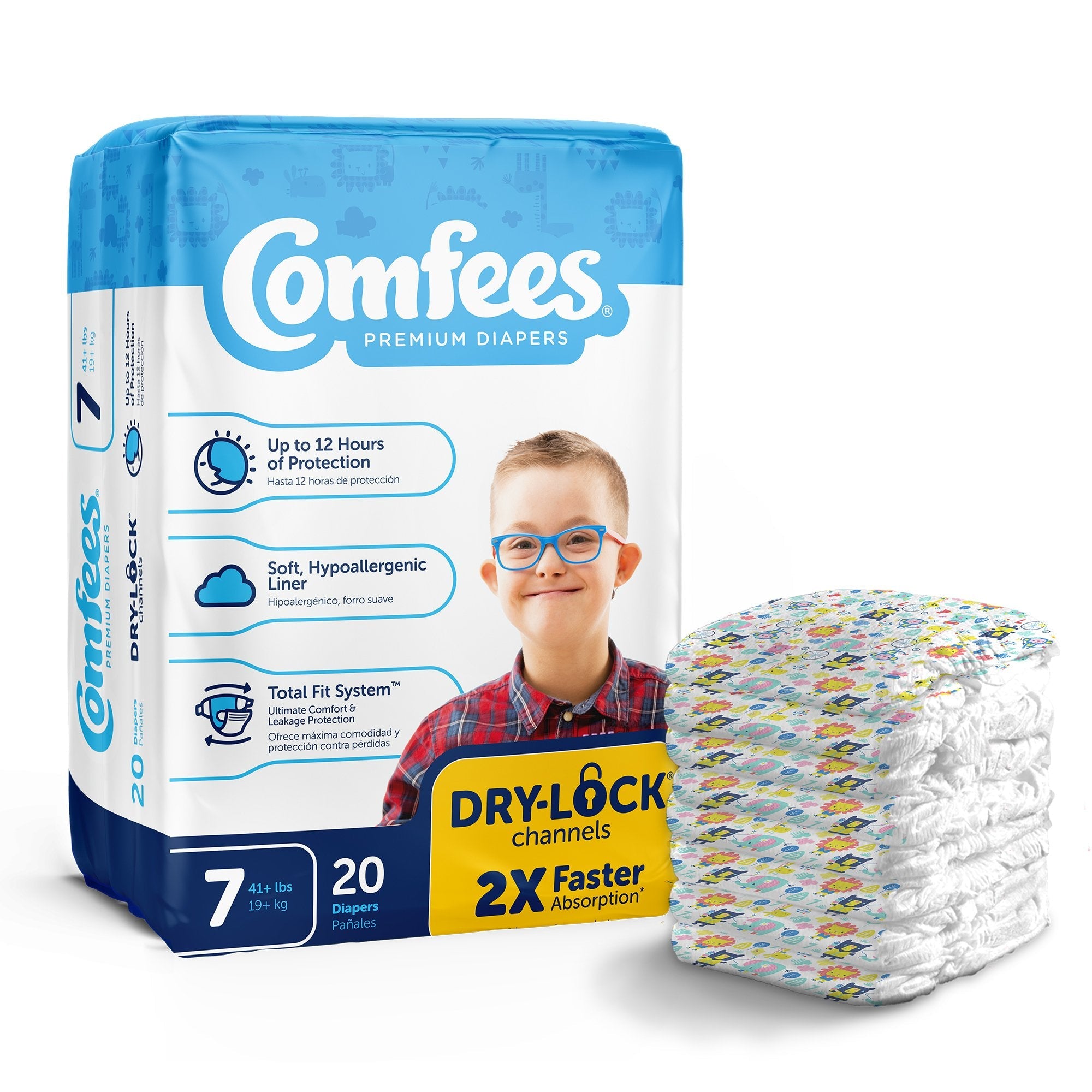 Attends Comfees Premium Baby Diapers, Moderate-Absorbent, Size 7 CMF-7