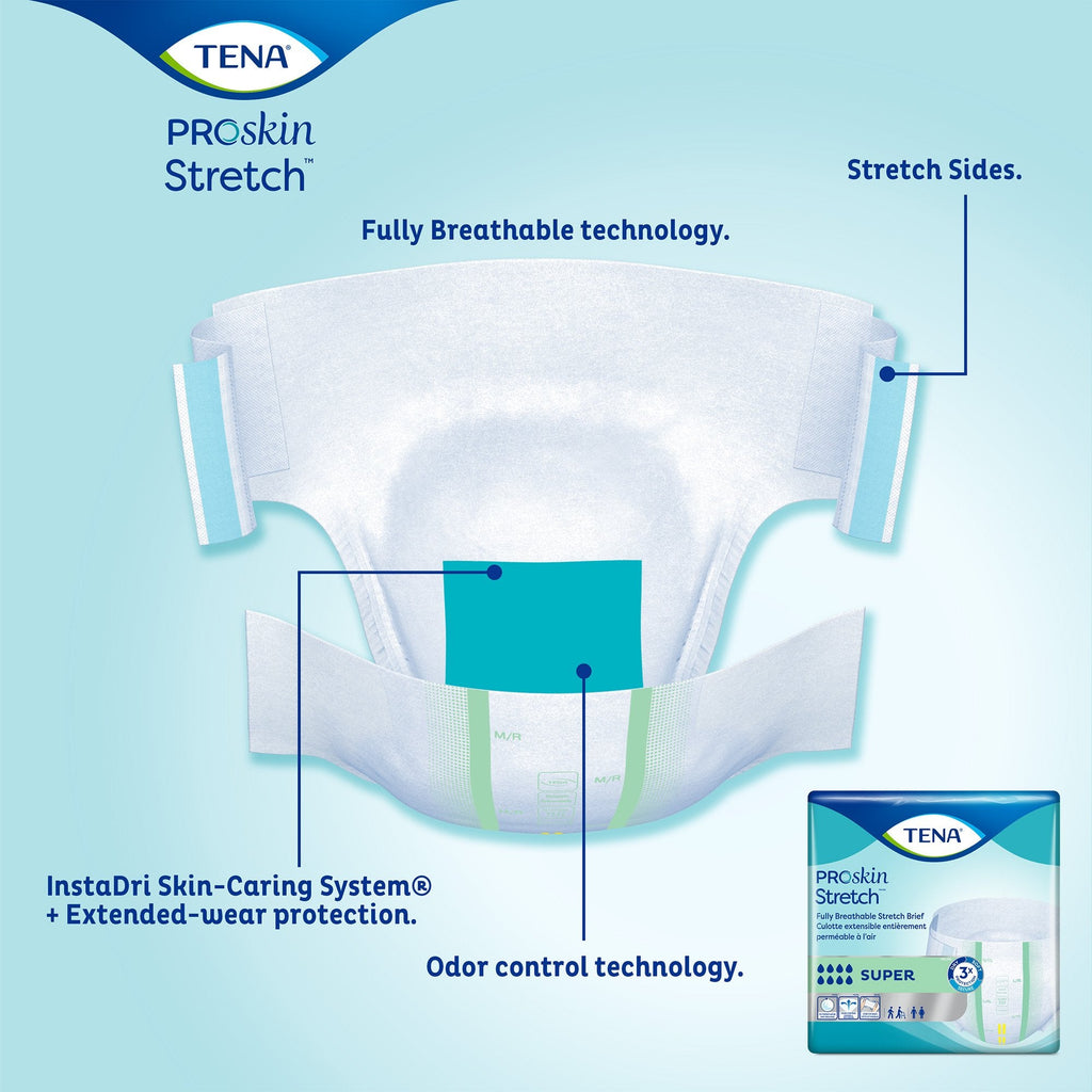Tena® ProSkin Stretch™ Super Incontinence Brief, Large / Extra Large 67903