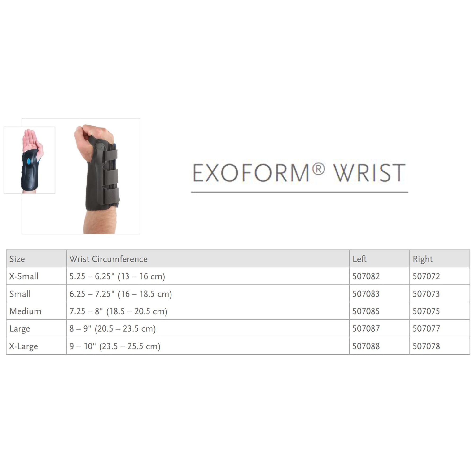 Ossur Exoform® Left Wrist Brace, Medium 507085