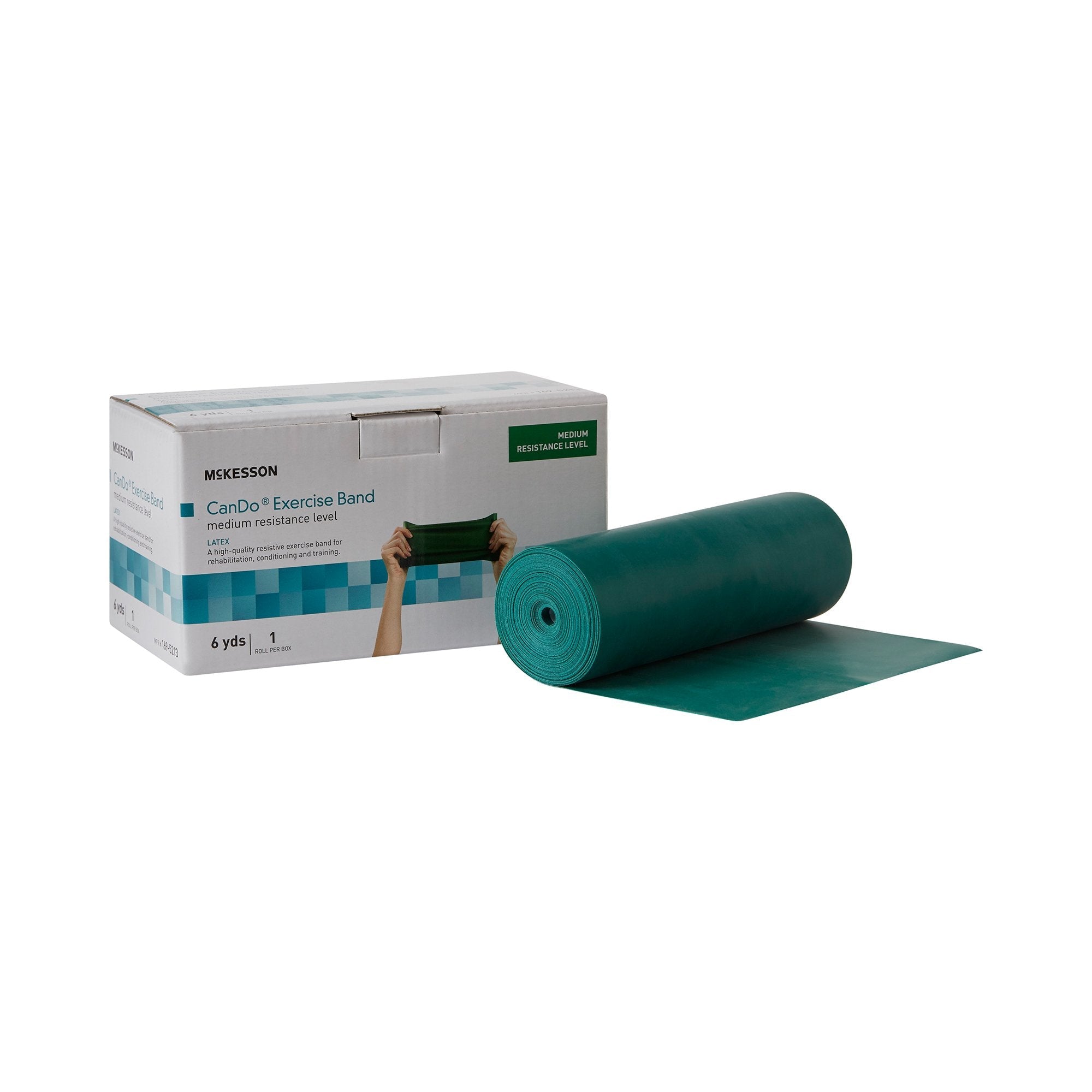 McKesson Exercise Resistance Band, Green, 5 Inch x 6 Yard, Medium Resistance 169-5213