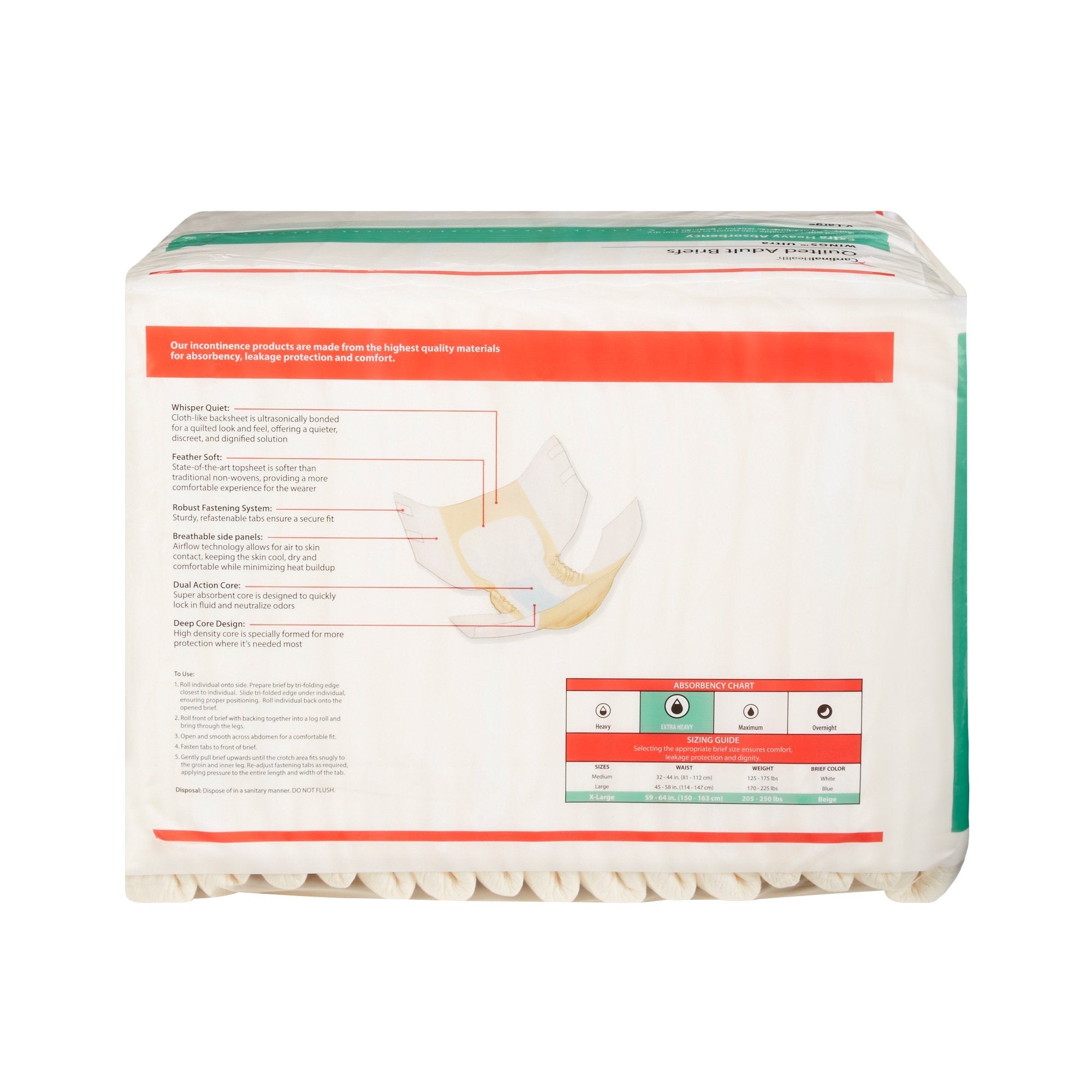 Wings™ Ultra Quilted Extra Heavy Absorbency Incontinence Brief, Extra Large 77075
