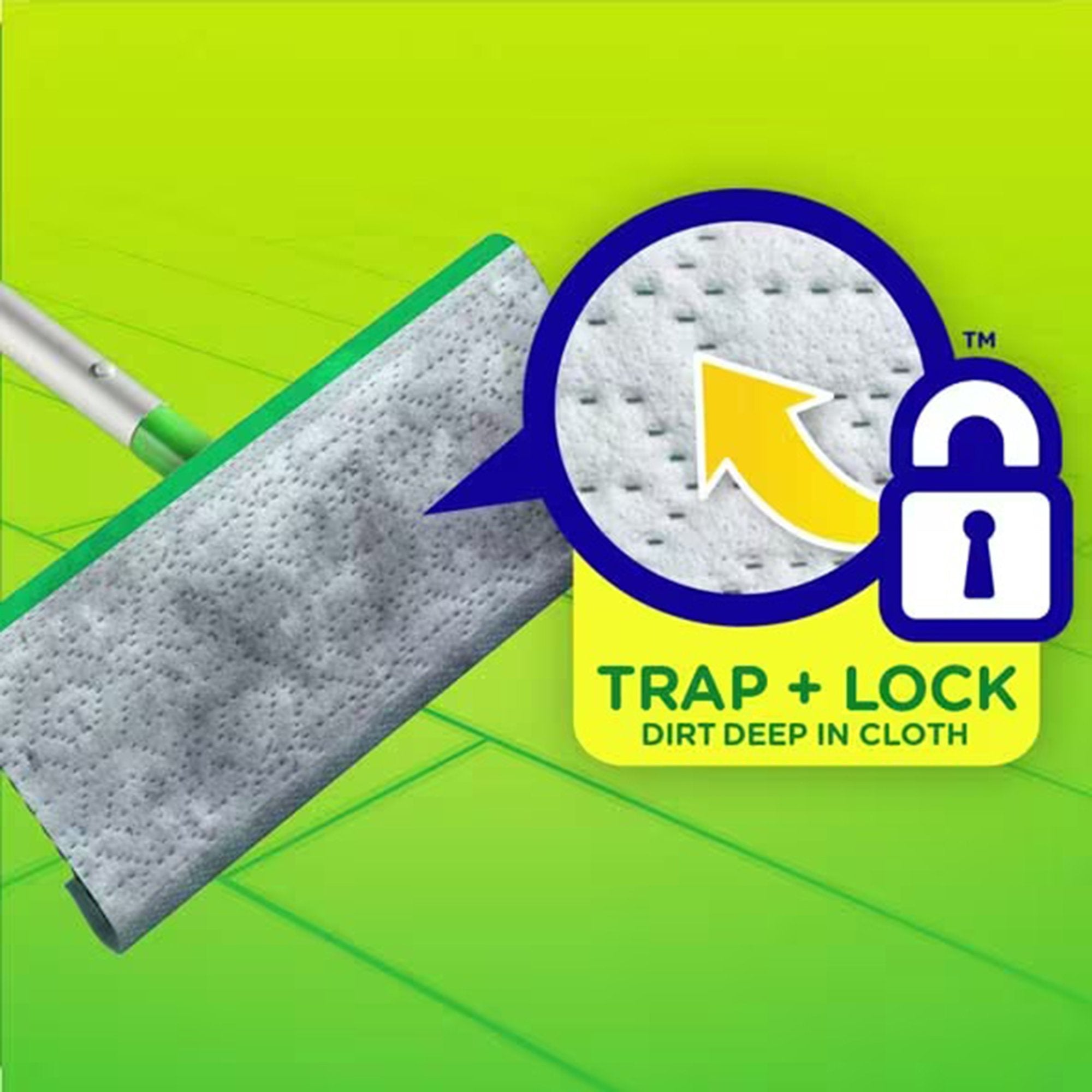 Saturated Wet Mop Pad Swiffer® Wet Bound Edge White Cloth Disposable PGC08622