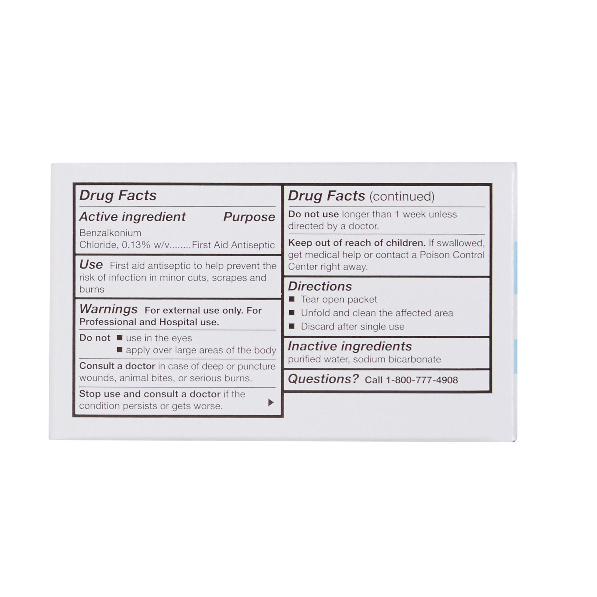 McKesson Benzalkonium Chloride Antiseptic Skin Wipes 269