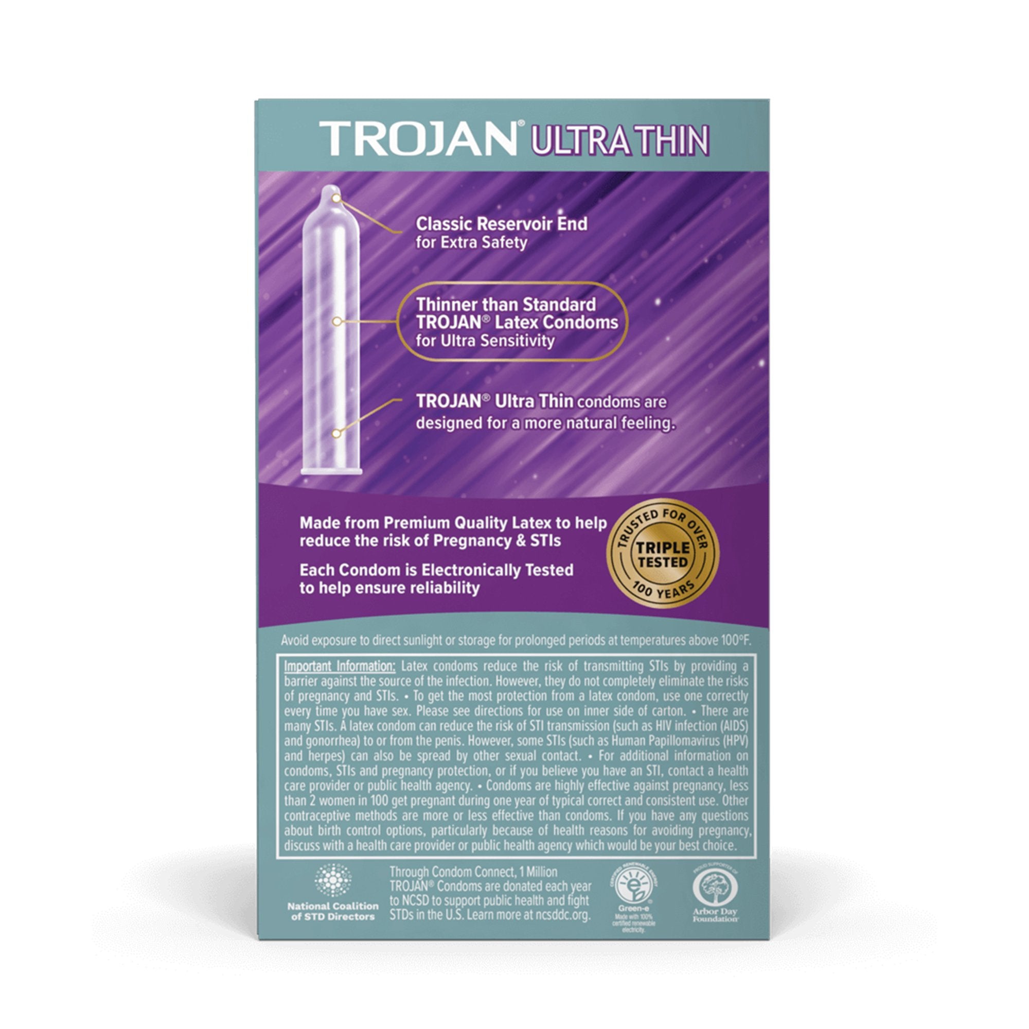 Trojan® Ultra Thin Lubricated Latex Condoms 02260092642