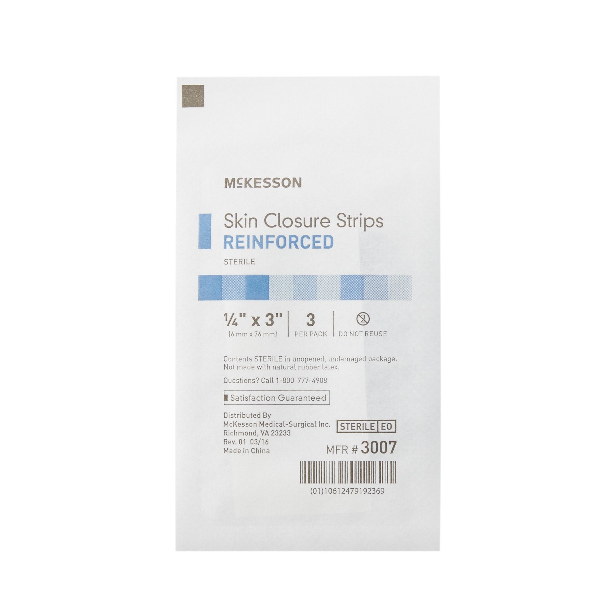 McKesson Skin Closure Strip, ¼ X 3 Inch 3007