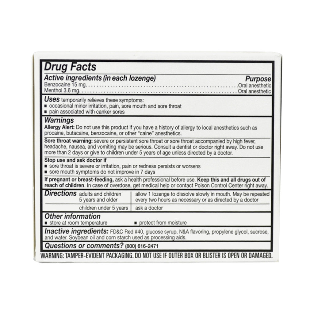 Major® Benzocaine / Menthol Sore Throat Relief 00904625549