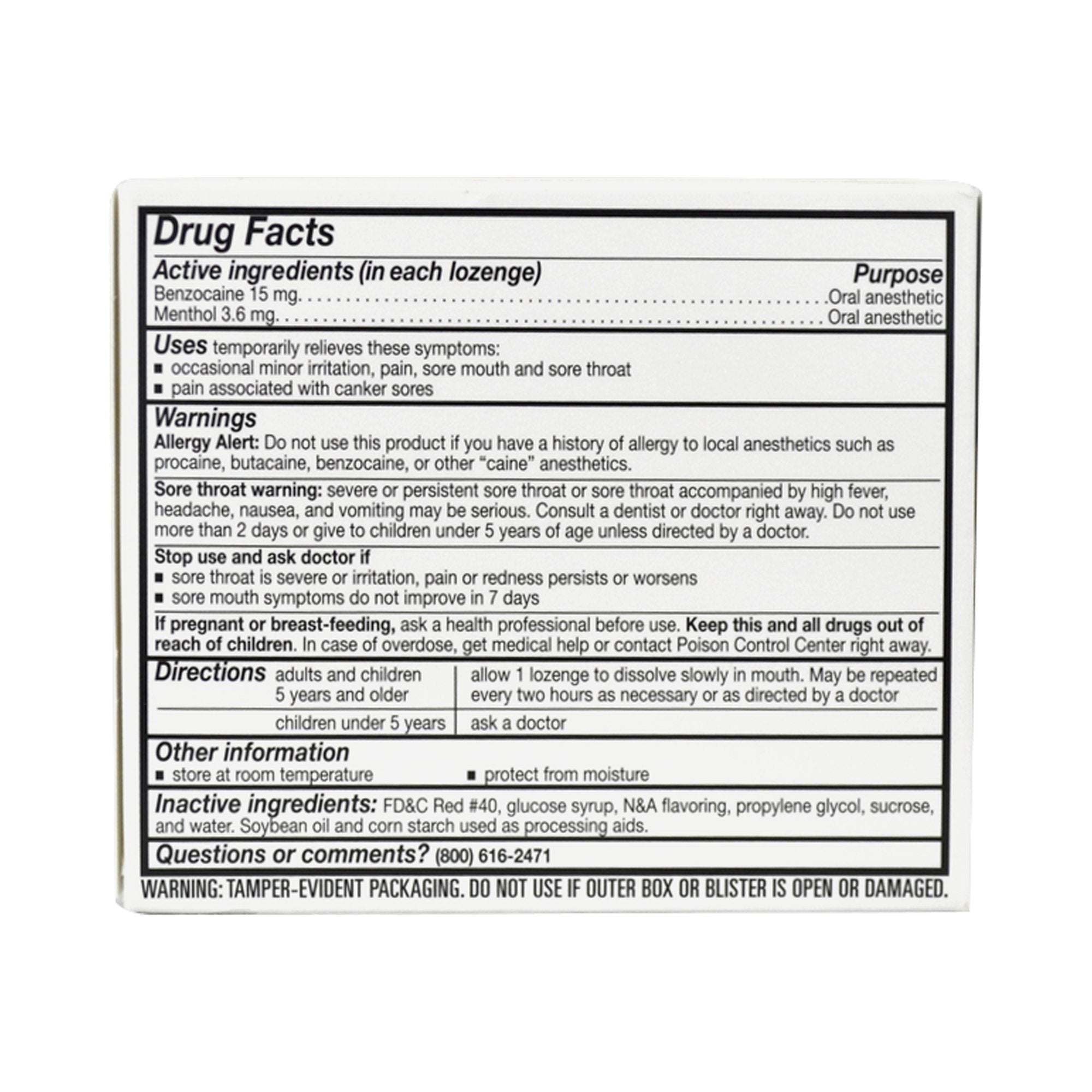 Major® Benzocaine / Menthol Sore Throat Relief 00904625549