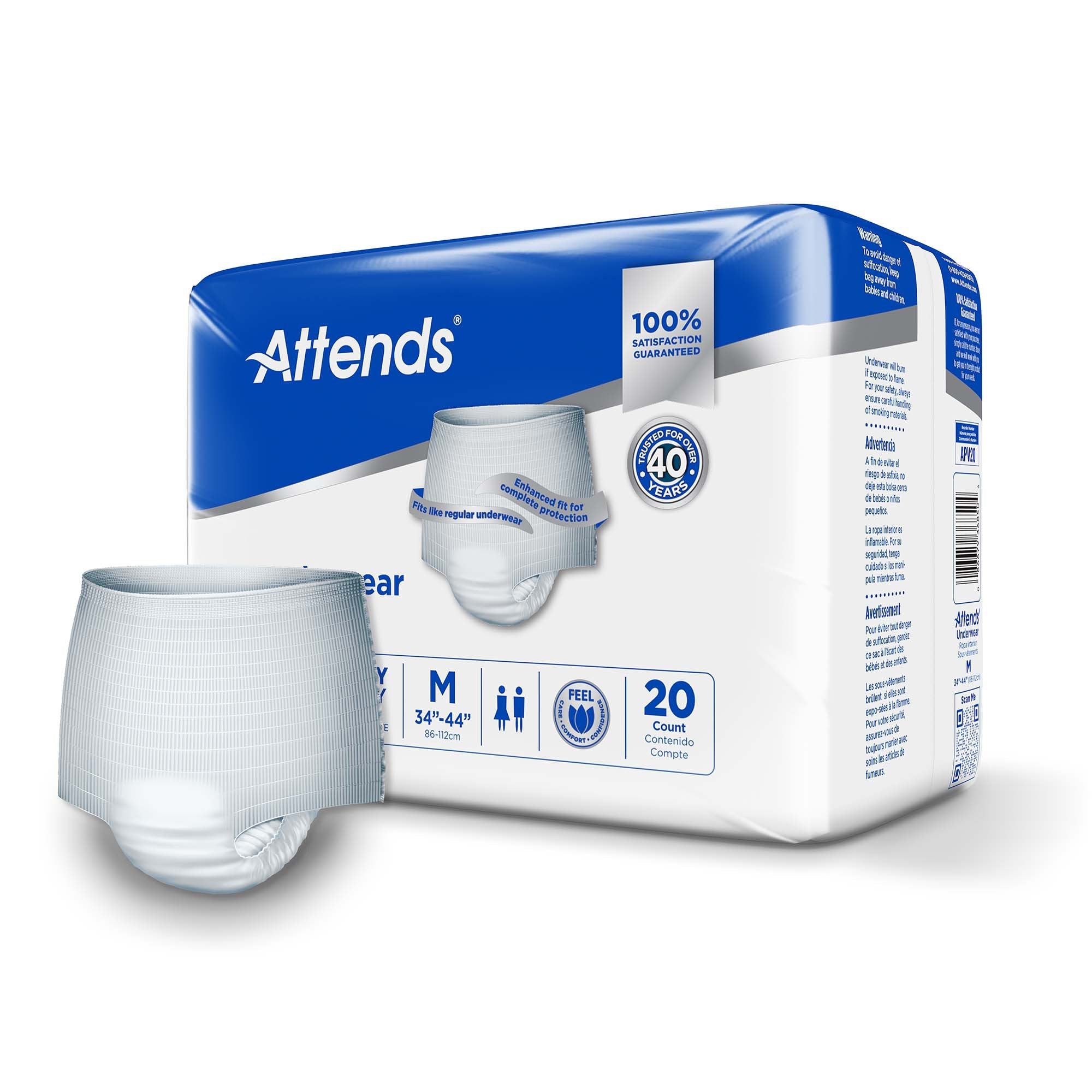 Attends® Care Moderate Absorbent Underwear, Regular APV20