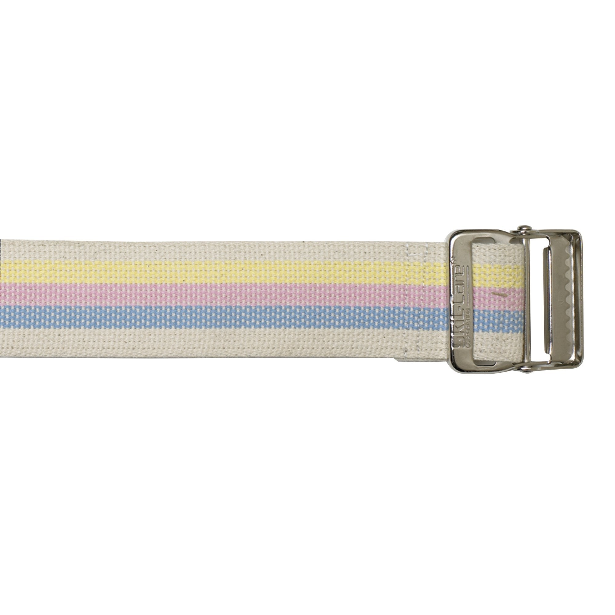 SkiL-Care™ Heavy-Duty Gait Belt with Metal Buckle, Pastel Stripes, 72 Inch 252072