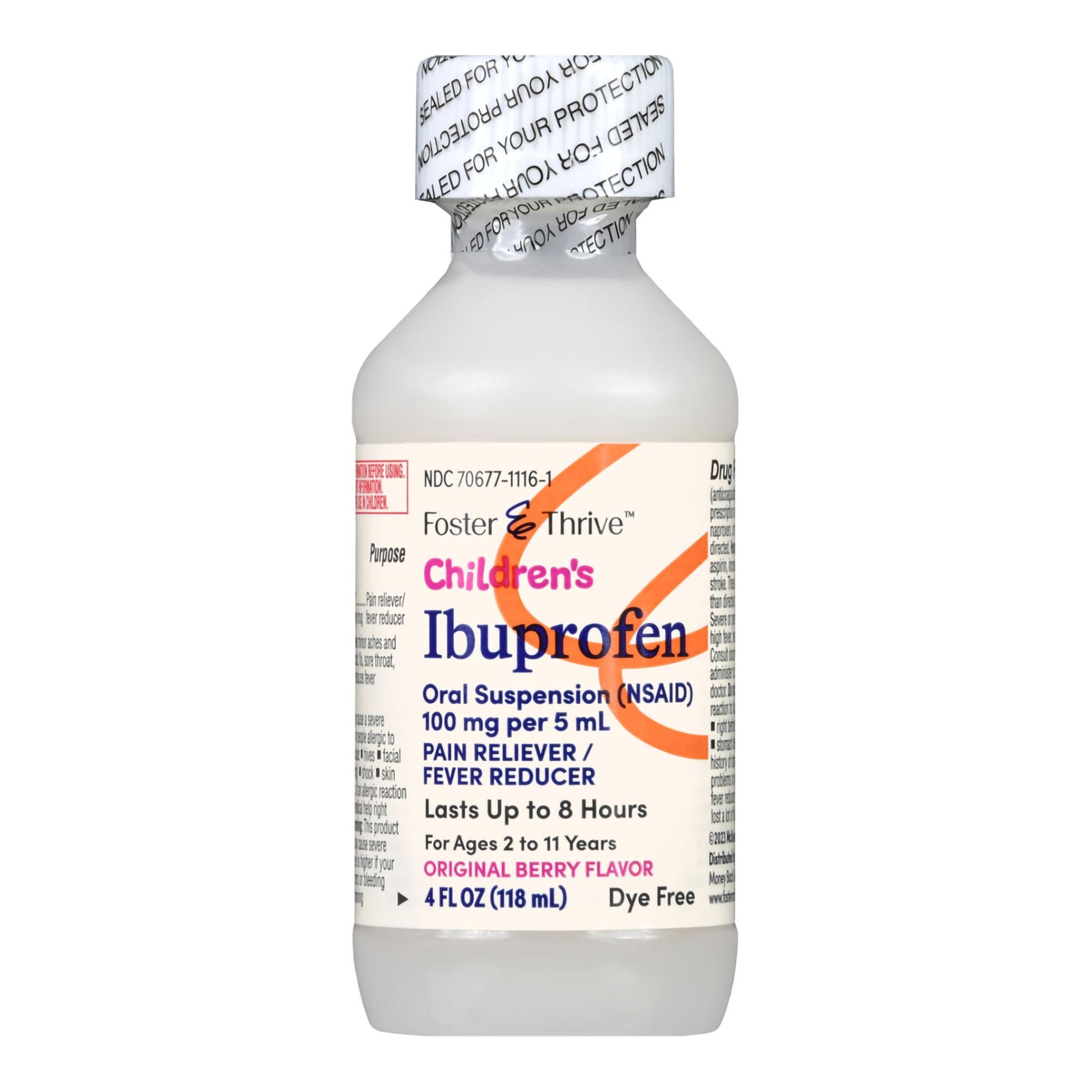 Foster & Thrive™ Children's Ibuprofen Oral Suspension, Original Berry, 4 ounces 70677111601