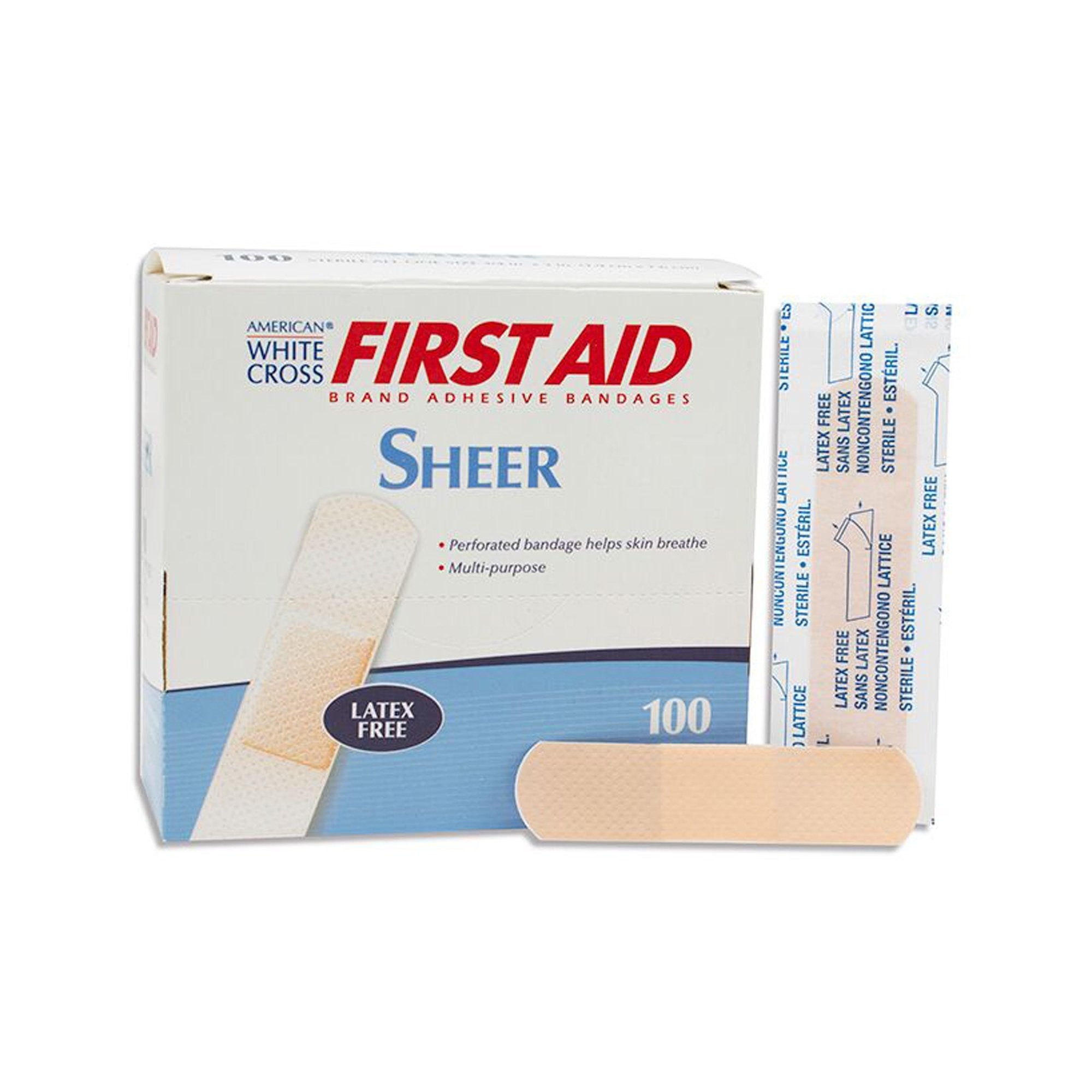 American White Cross Adhesive Strip 3/4 x 3 Inch 1275033
