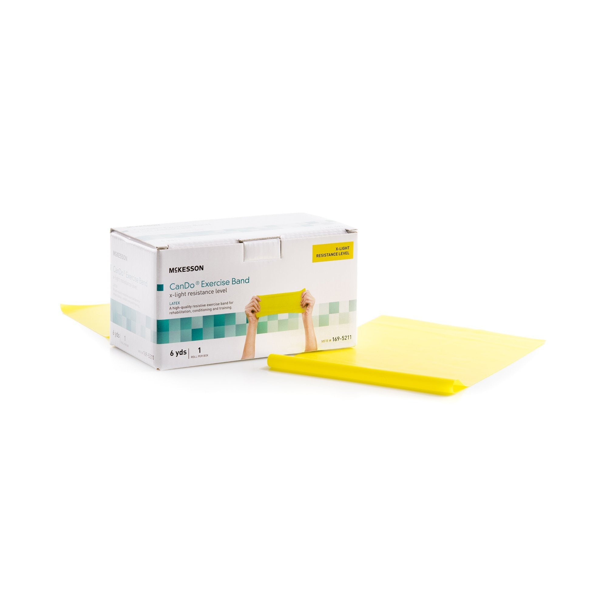 McKesson Exercise Resistance Band, Yellow, 5" x 6 Yard, Extra-Light Resistance 169-5211