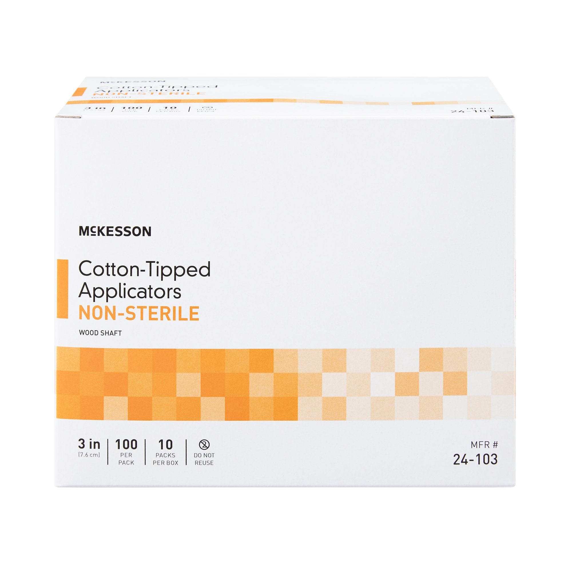 McKesson Nonsterile Cotton-Tip Swabsticks, 3 Inch 24-103