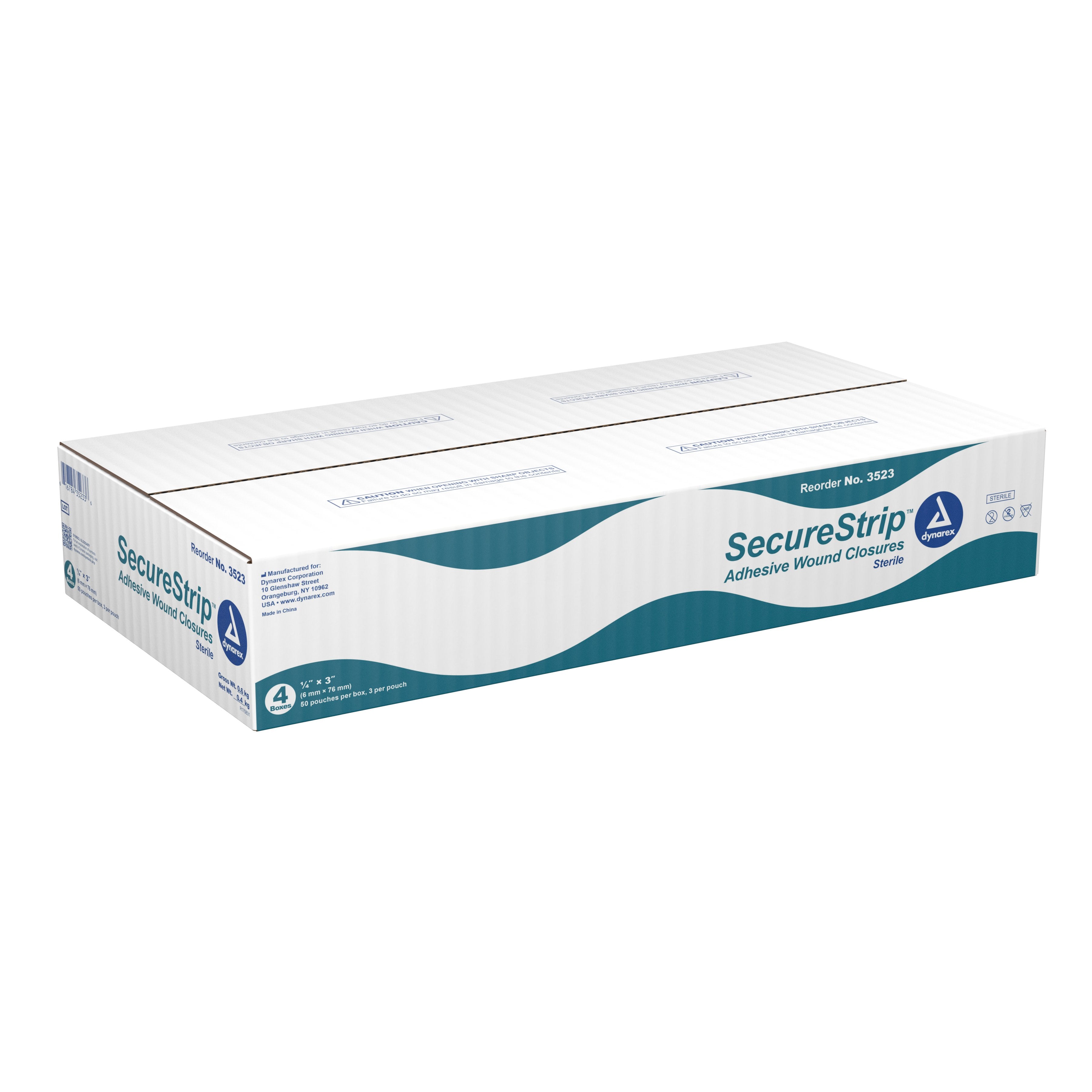 dynarex® Secure Strip™ Adhesive Wound Closure Strip, ¼ by 3 Inches 3523