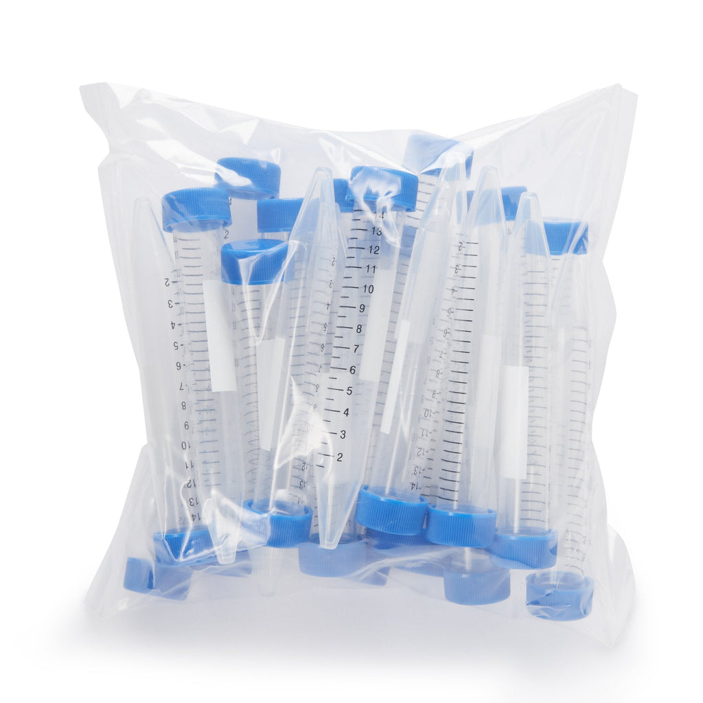 McKesson Centrifuge Tube, 15 mL, 17 x 120 mm, Blue Screw Cap 177-6285