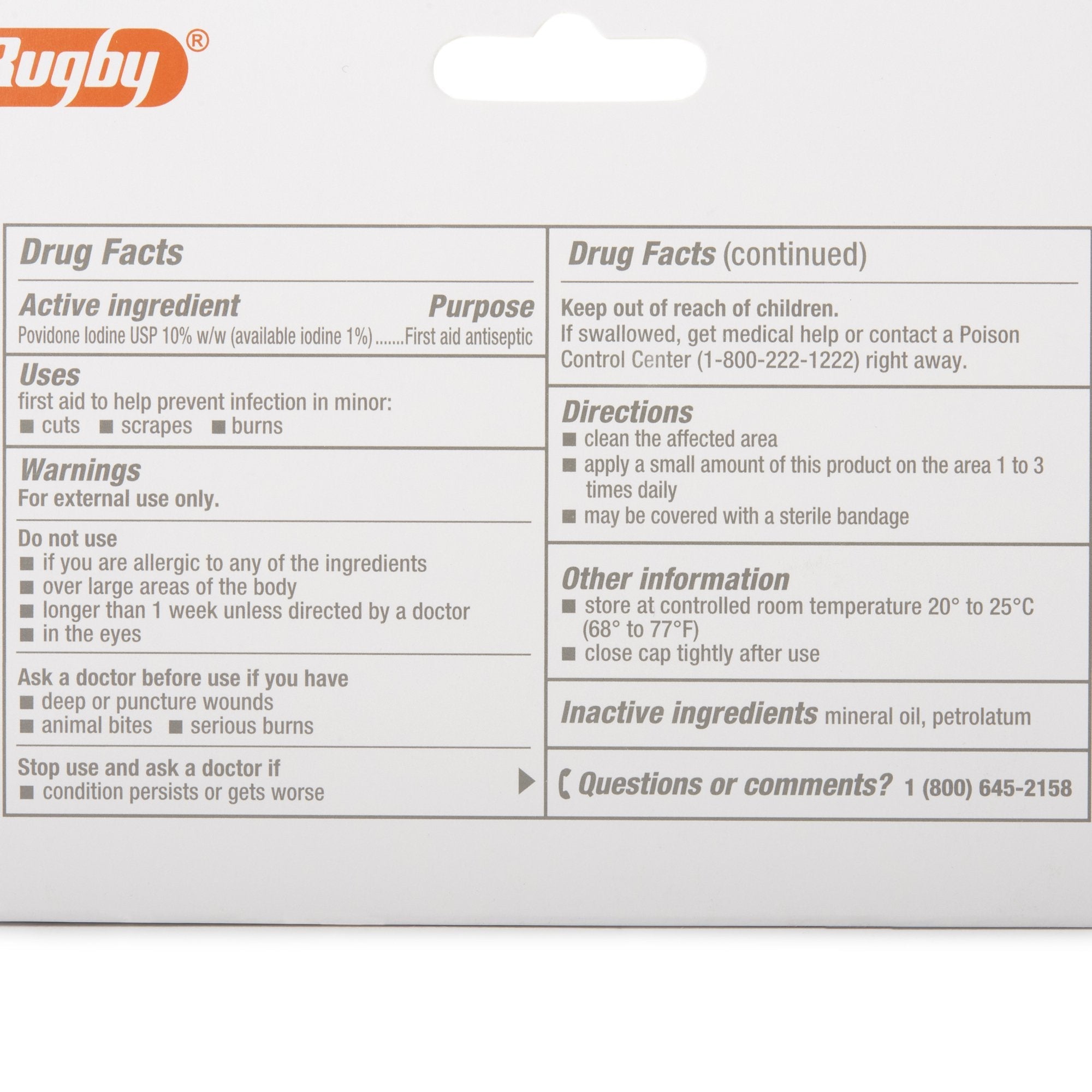 Rugby® Povidone-Iodine Antiseptic Ointment 00536127180