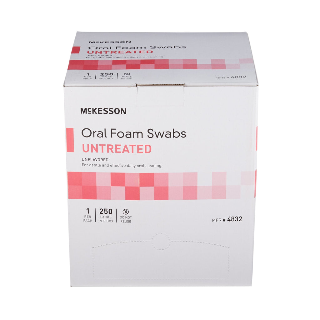 McKesson Oral Swabstick, Foam Tip, Untreated 4832