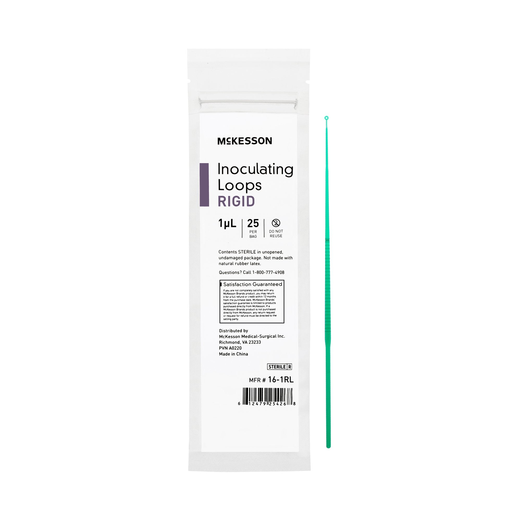 McKesson Inoculating Loop, Dark Color, 1 μL, 20-Centimeter Length 16-1RL