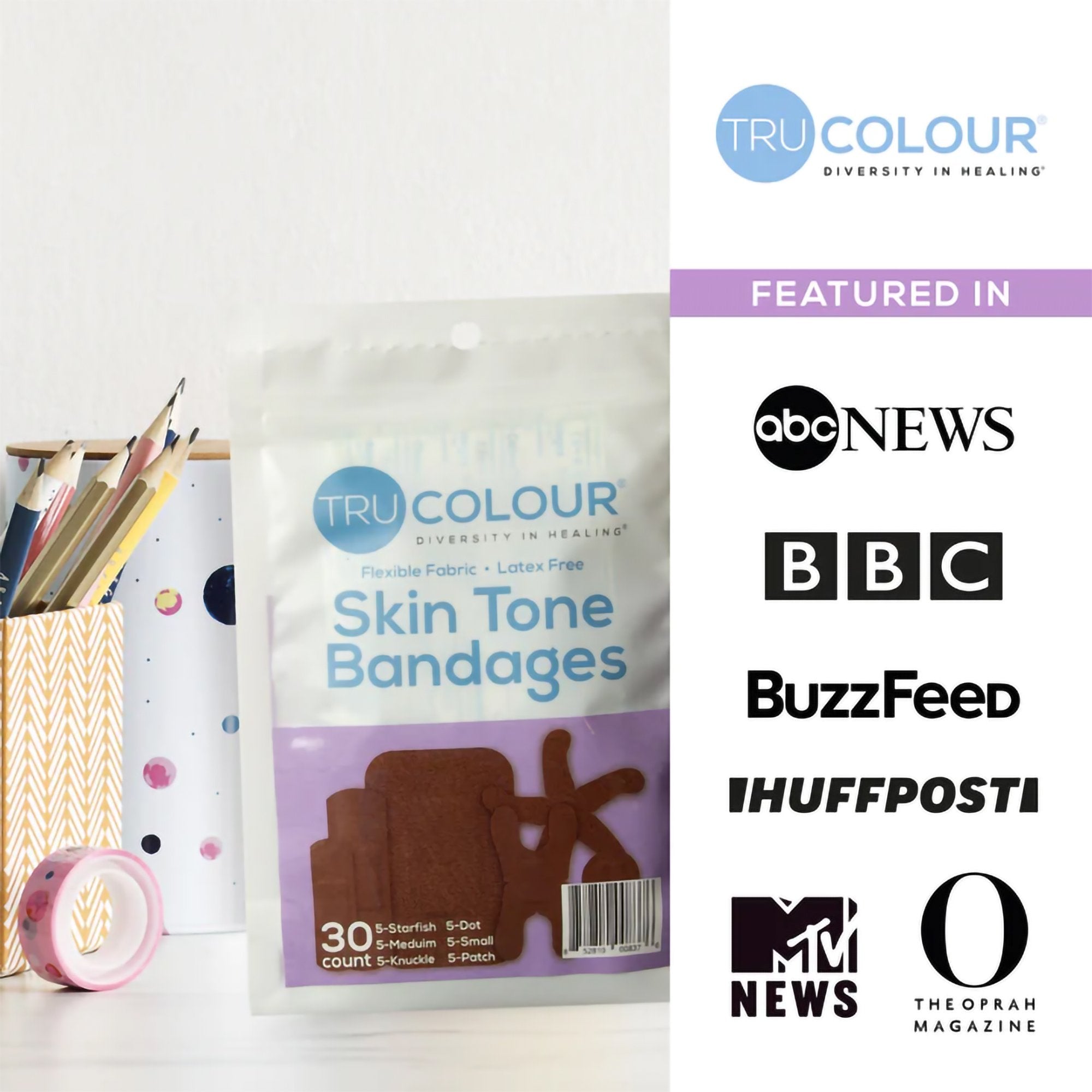 TruColour® Dark Brown Adhesive Strips, Assorted Shapes and Sizes TCB-PASD