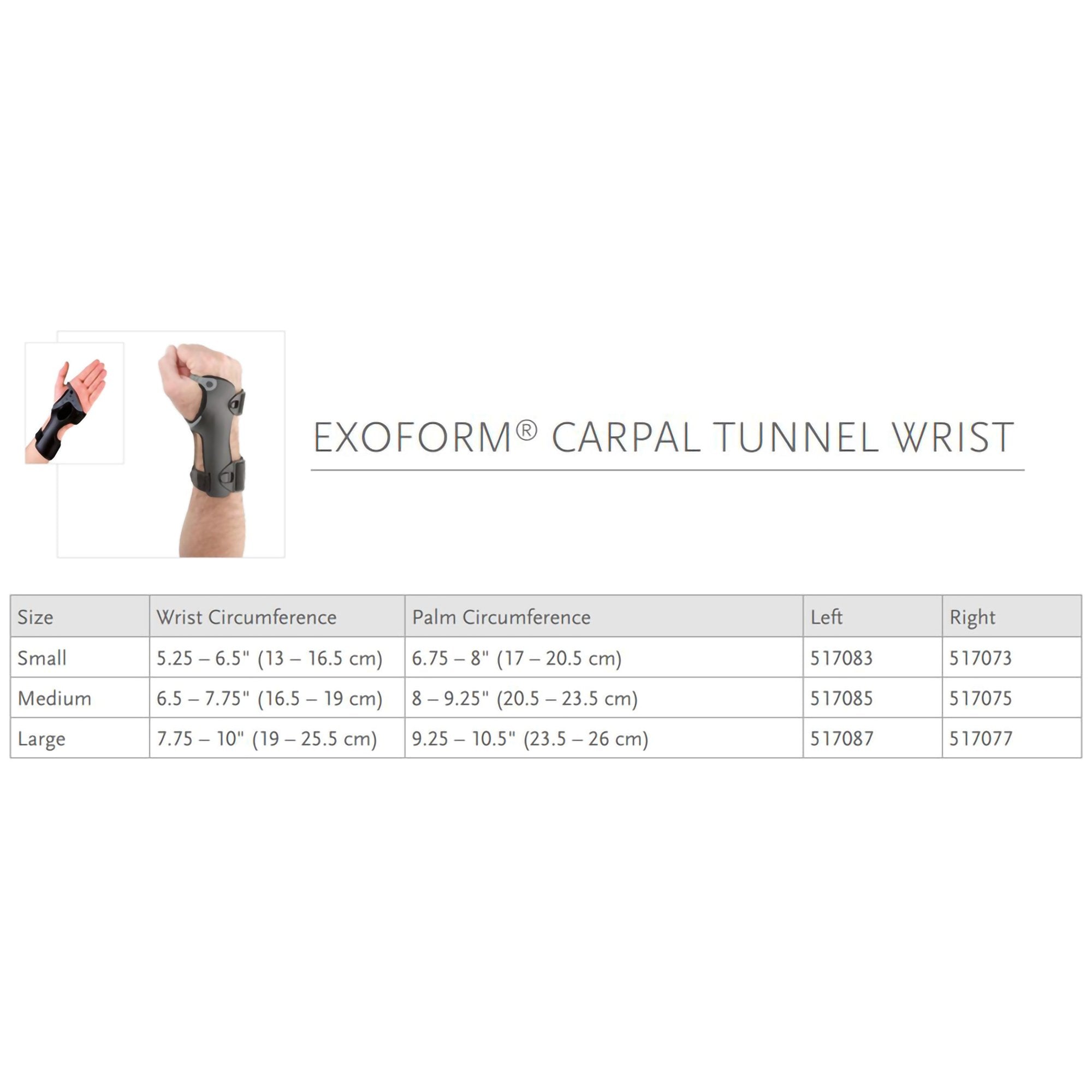 Ossur Exoform® Left Carpal Tunnel Wrist Support, Medium 517085