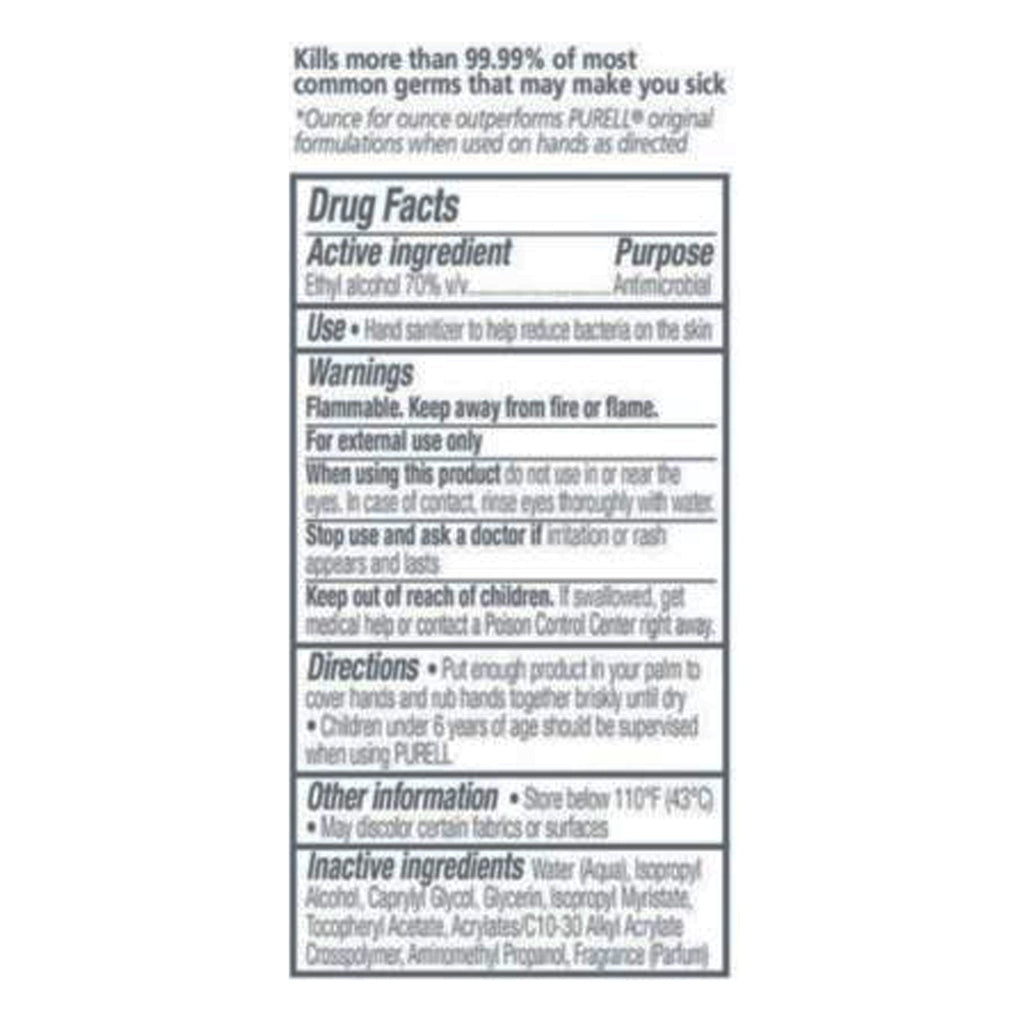Purell® Advanced Hand Sanitizer 70% Alcohol Gel, Bottle, 4 ounces, Fruit Scent 9651-24