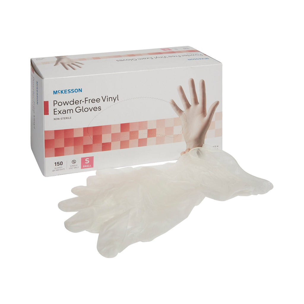 McKesson Vinyl Exam Glove, Small, Clear 14-134