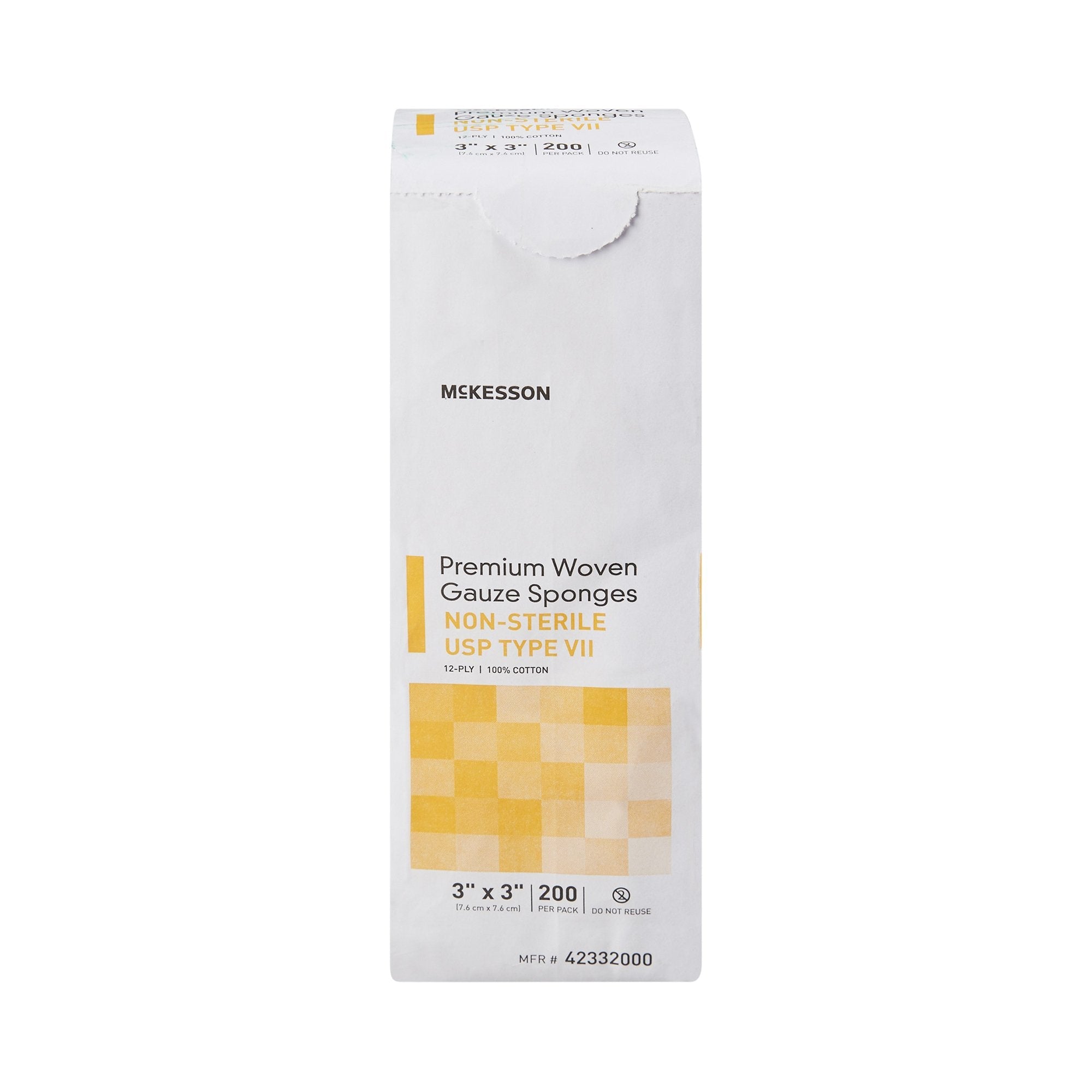 McKesson USP Type VII Gauze Sponge, 3 x 3 Inch, 12-Ply 42332000