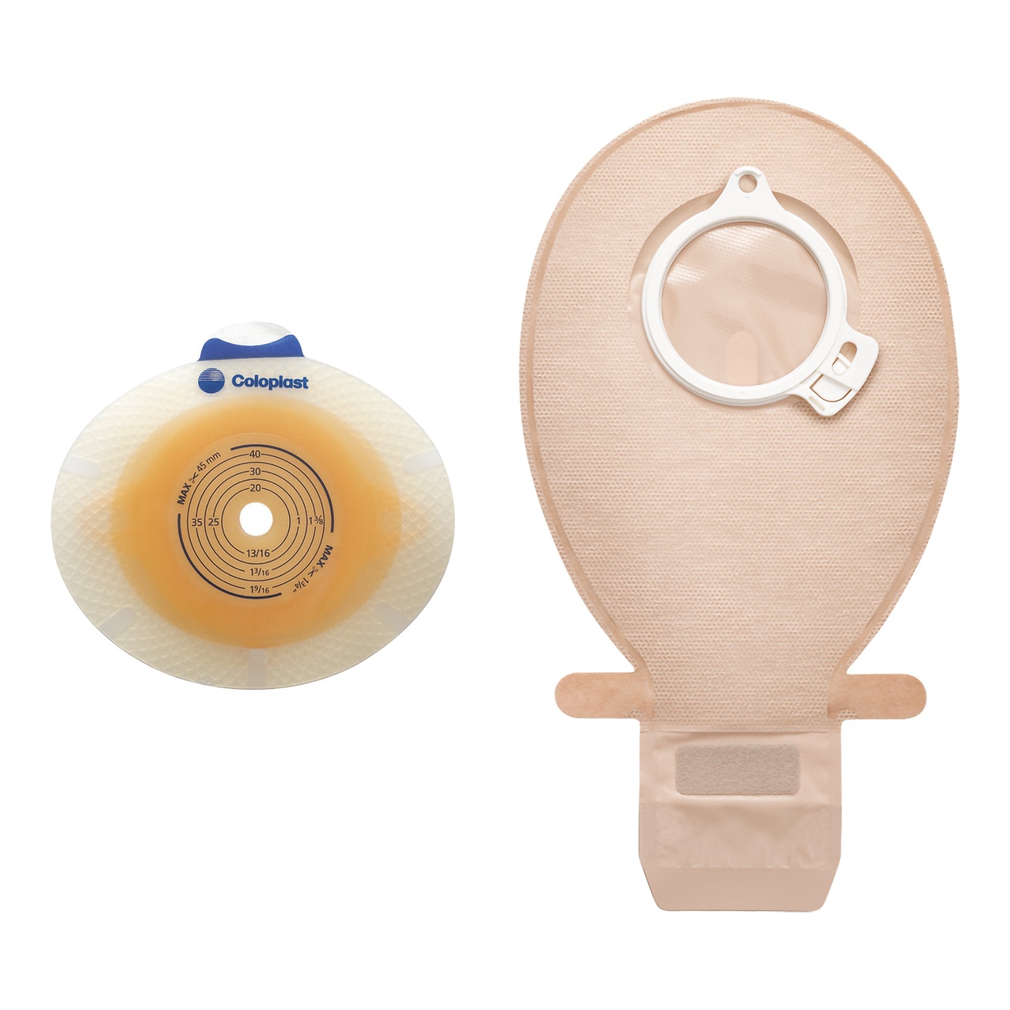 SenSura® Click Convex Light Ostomy Barrier, 31 mm Stoma Opening, Red Color Match 11024