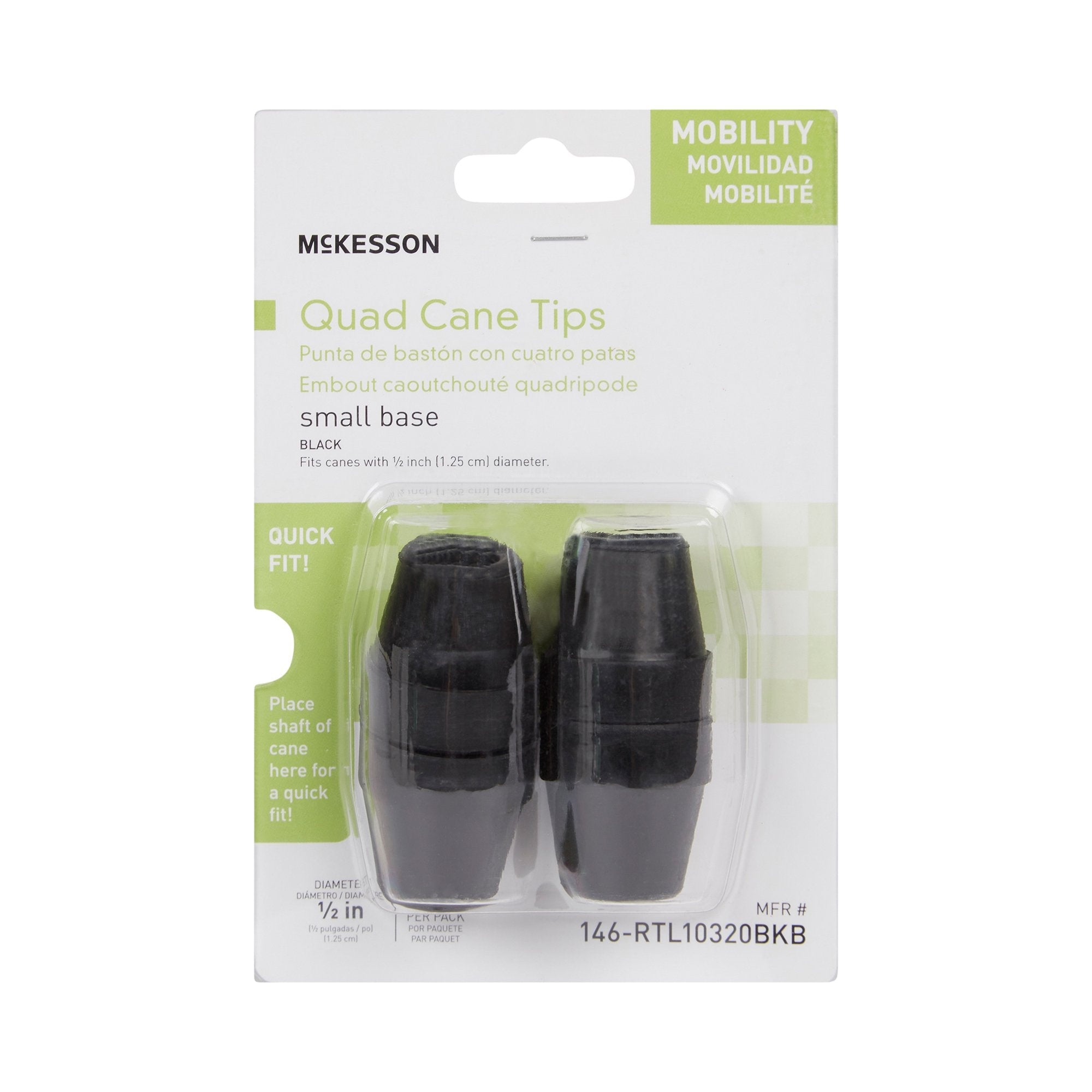 McKesson Quad Cane Tips 146-RTL10320BKB