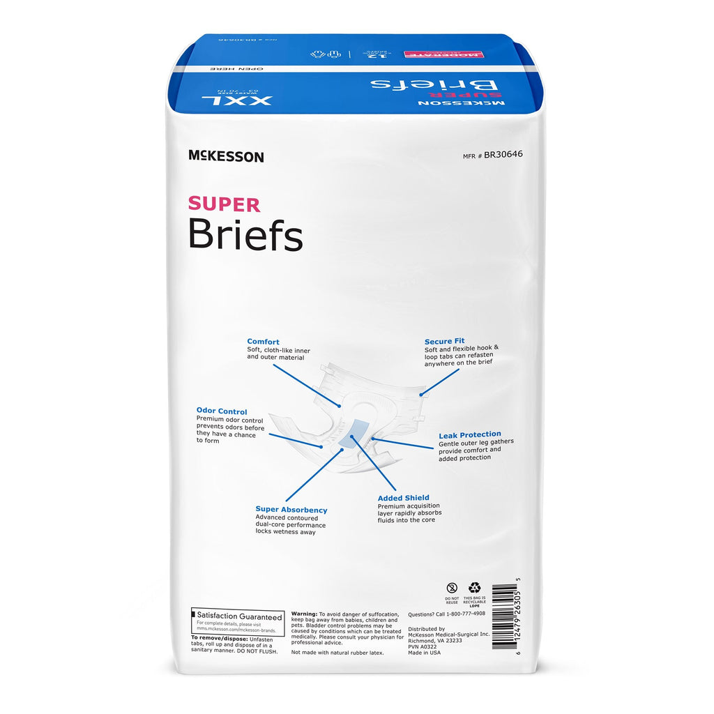 McKesson Super Moderate Absorbency Incontinence Briefs, 2X-Large BR30646