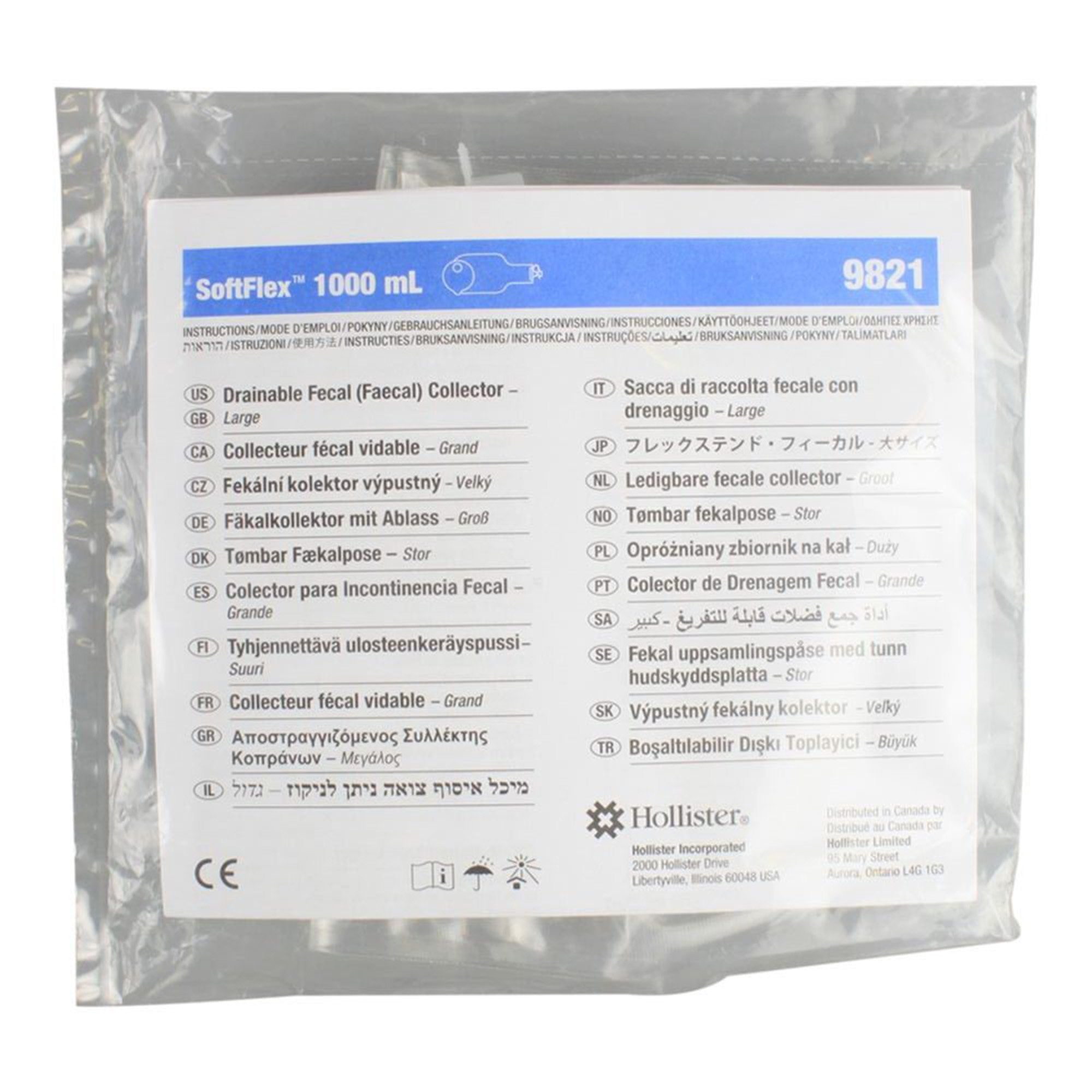 Flextend™ One-Piece Opaque Rectal Collection Pouch with SoftFlex, 12-Inch Length 9821