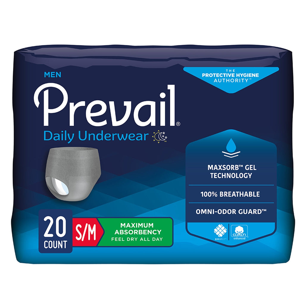 Prevail® Men's Daily Maximum Absorbent Underwear, Small / Medium PUM-512/1