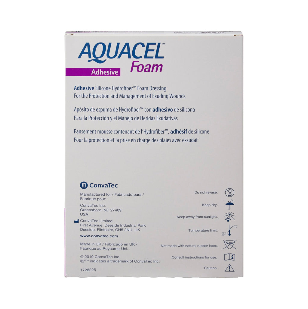 Aquacel® Silicone Adhesive with Border Silicone Foam Dressing, 5½ x 8 Inch 420625