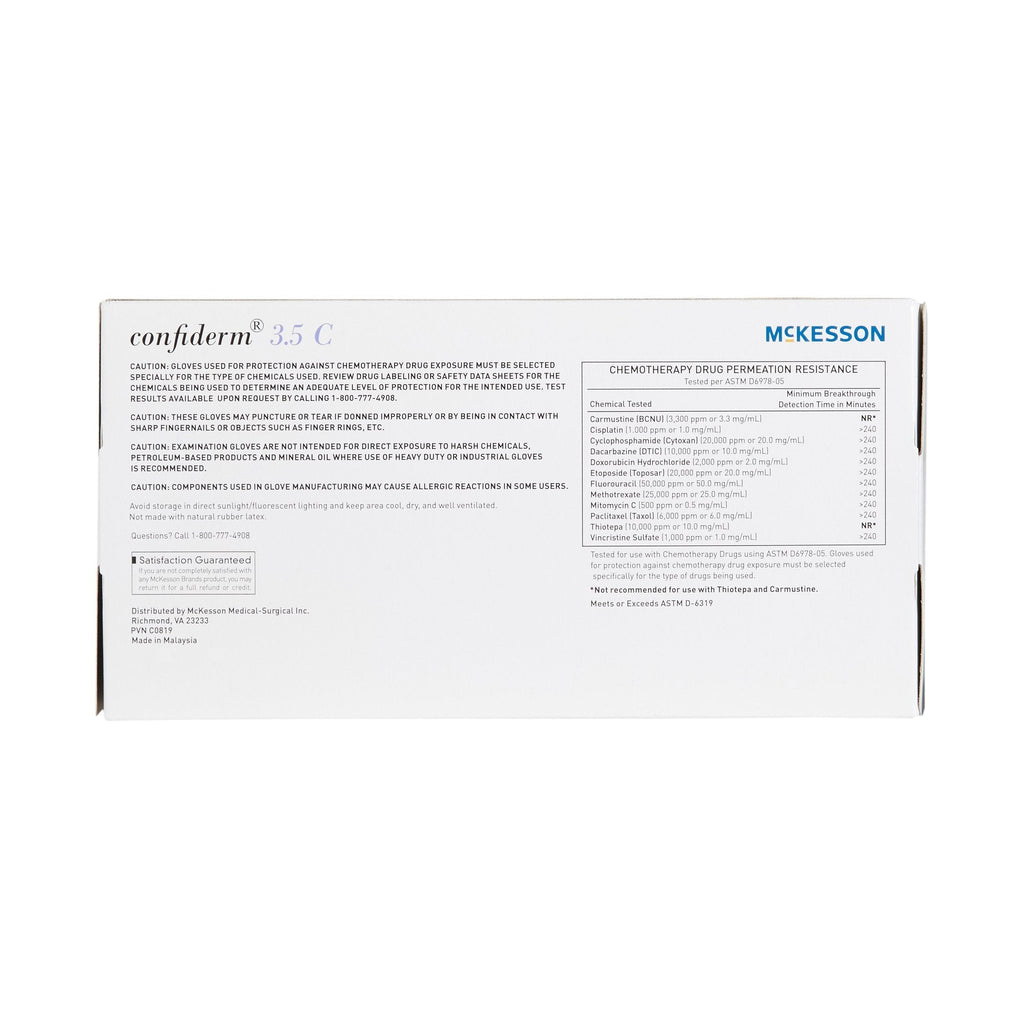 McKesson Confiderm® 3.5C Nitrile Exam Glove, Large, Blue 14-6978C