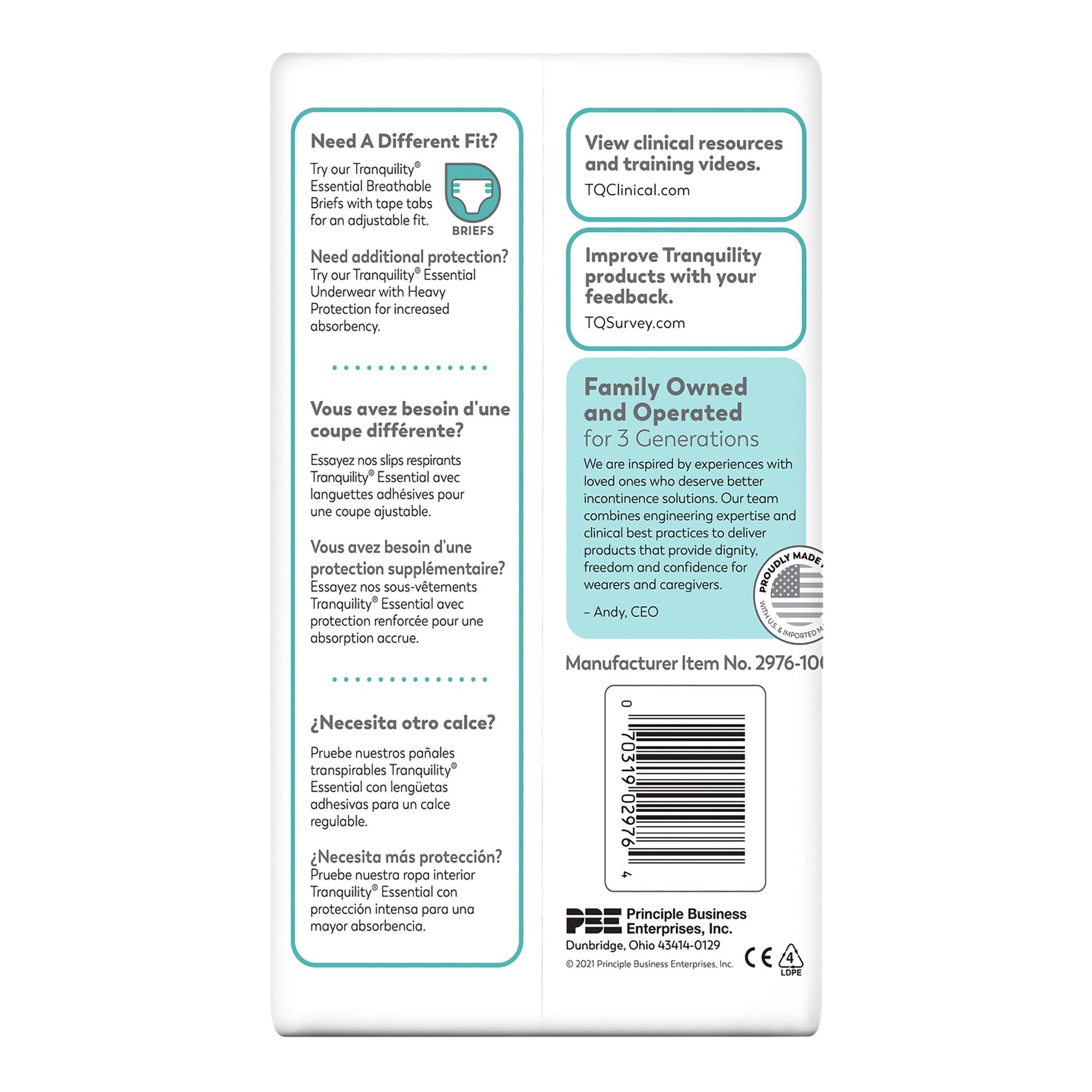 ComfortCare™ Absorbent Underwear, Large 2976-100