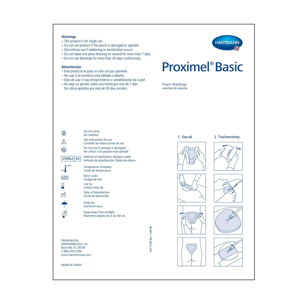 Foam Dressing Proximel® Basic Non-Border 4 X 4 Inch Without Border Waterproof Film Backing Nonadhesive Square Sterile 15713107
