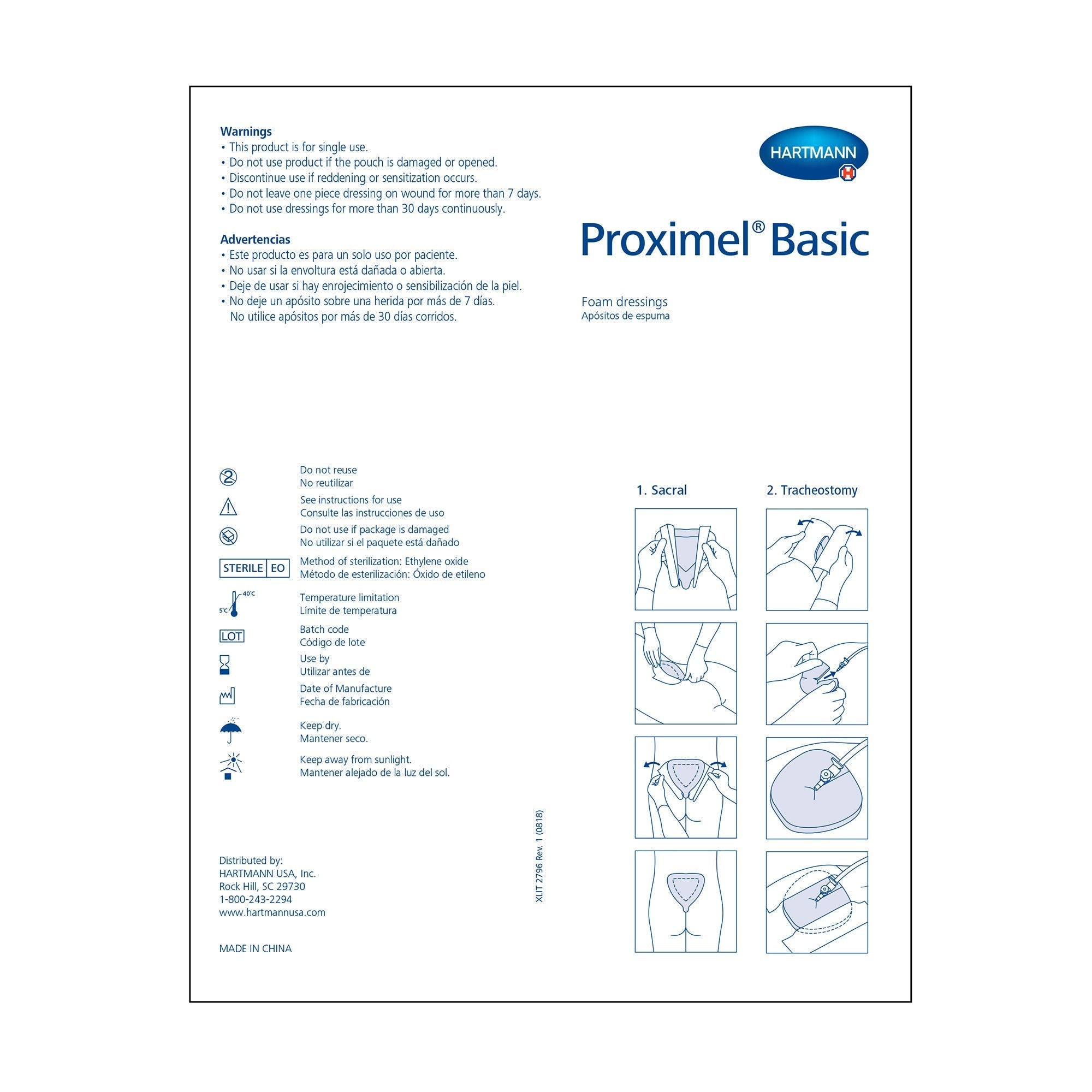 Foam Dressing Proximel® Basic Non-Border 4 X 4 Inch Without Border Waterproof Film Backing Nonadhesive Square Sterile 15713107