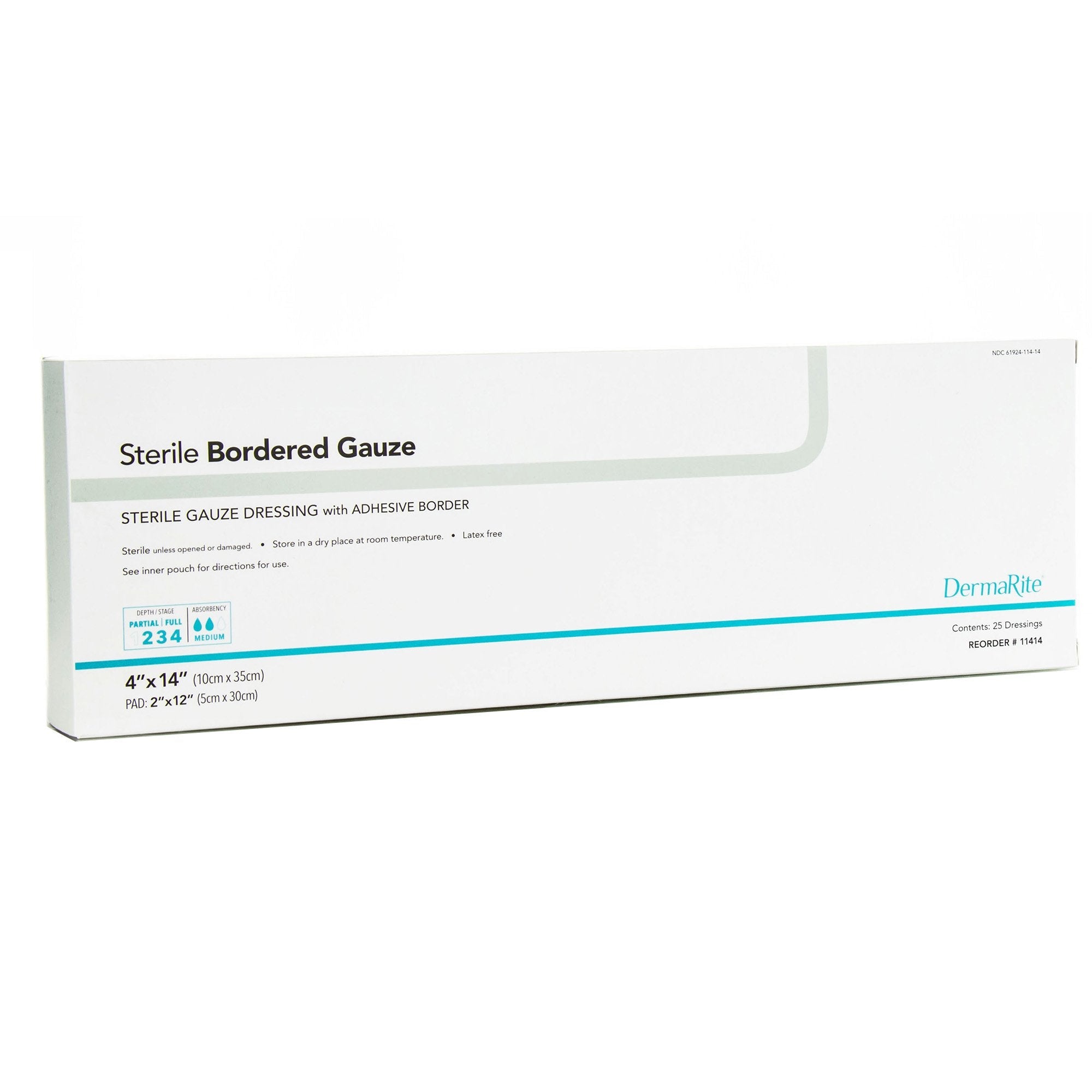 DermaRite® Sterile Gauze Adhesive Dressing, 4 x 14 inch 11414
